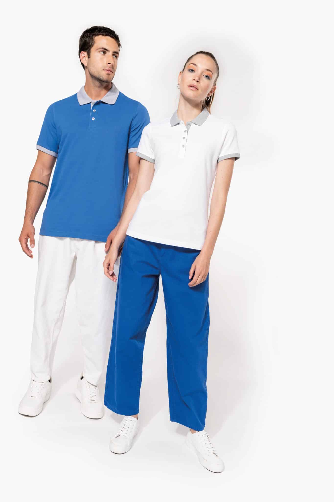 Miniature 5 pour Polo piqué bicolore homme