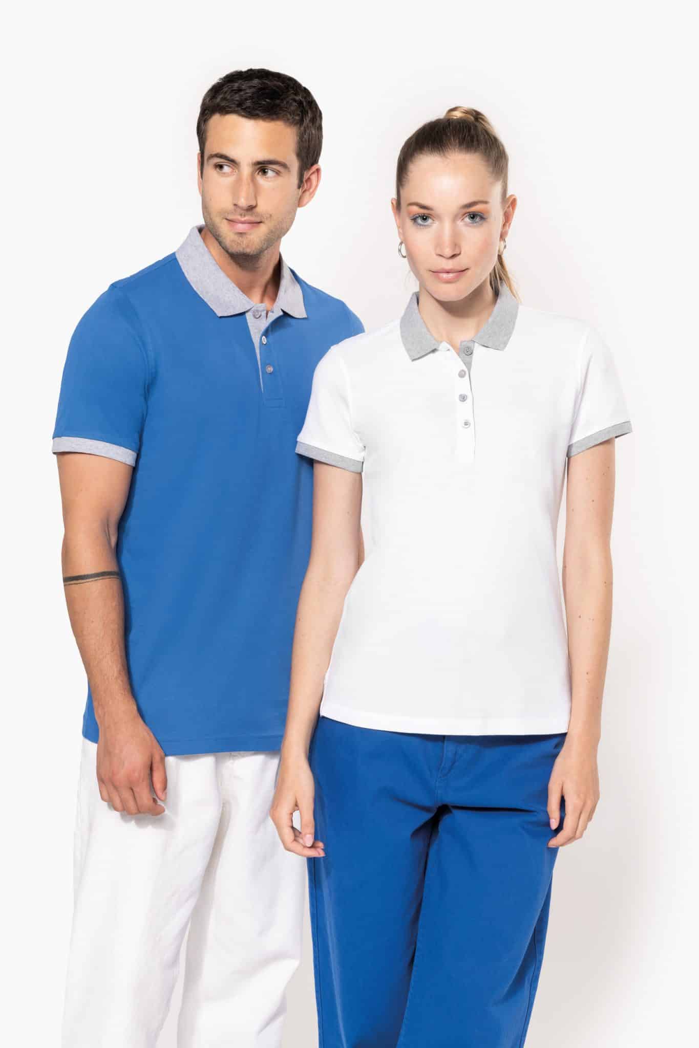 Miniature 4 pour Polo piqué bicolore homme