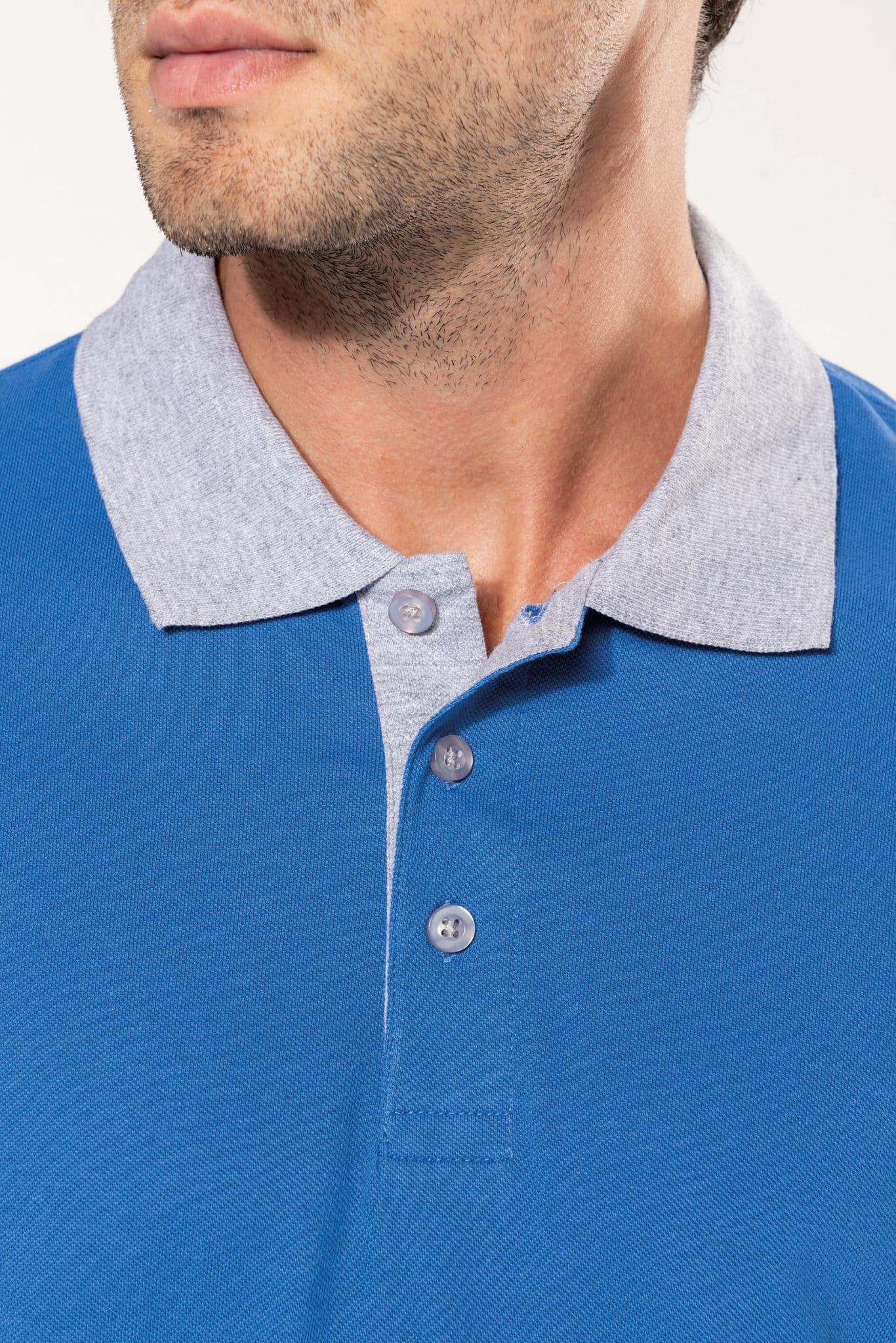 Miniature 6 pour Polo piqué bicolore homme