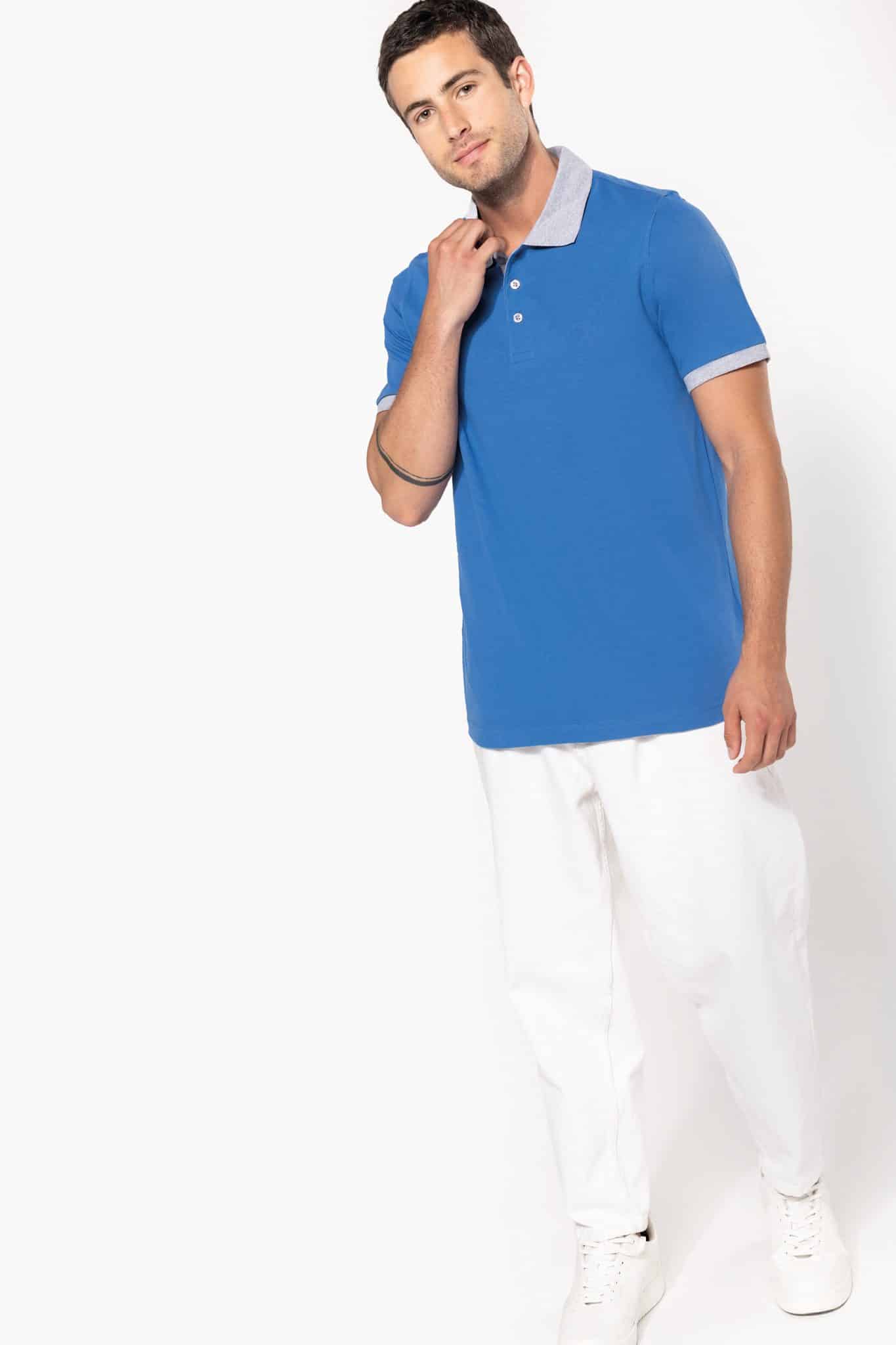 Miniature 3 pour Polo piqué bicolore homme