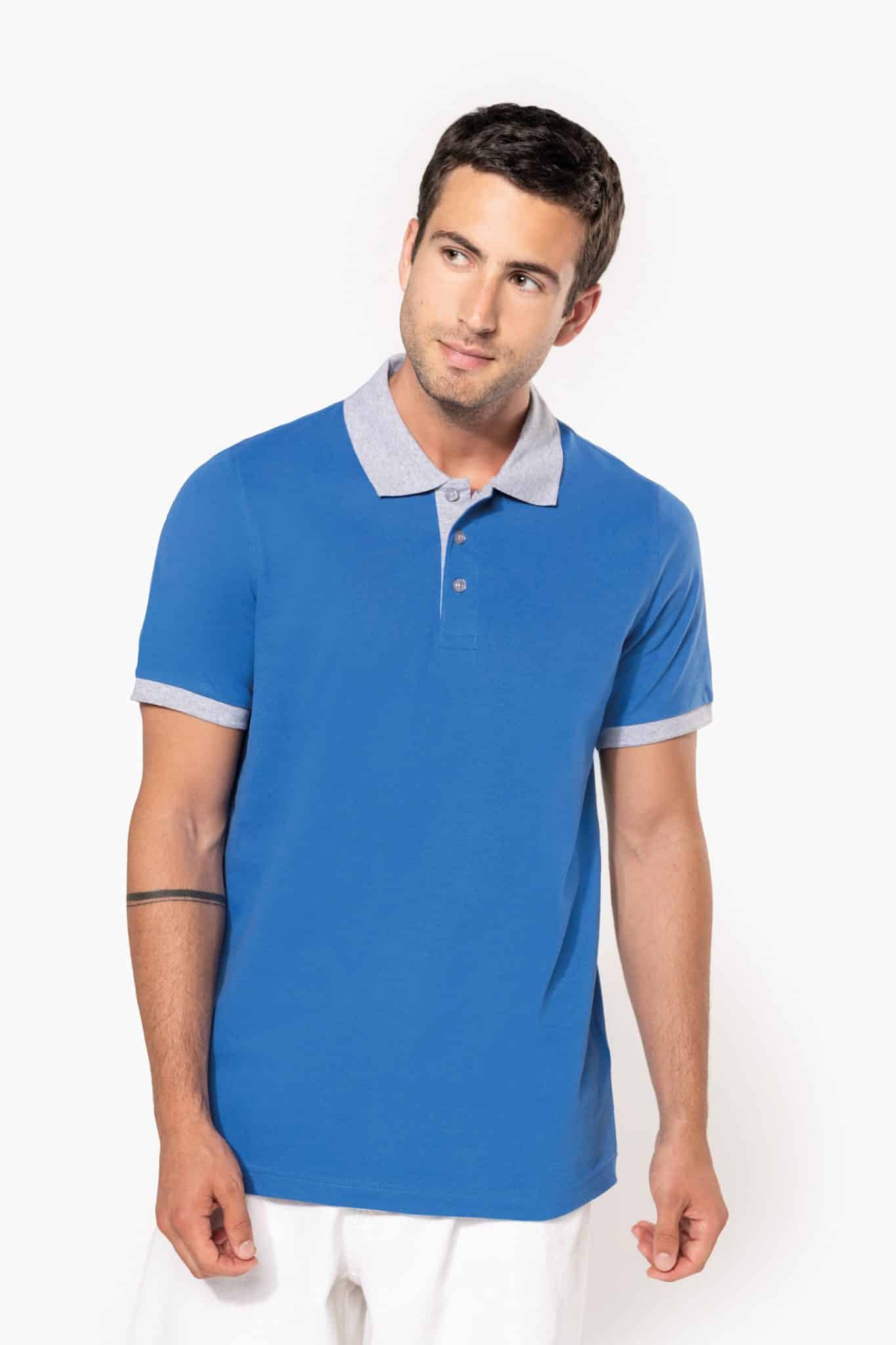 Miniature 1 pour Polo piqué bicolore homme