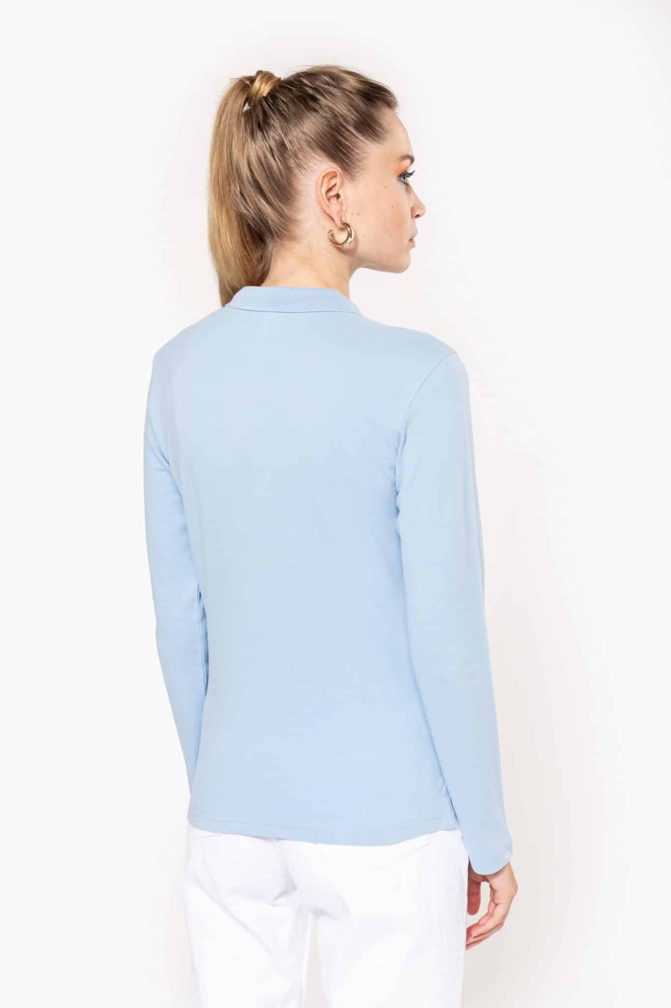 Miniature 2 pour Polo piqué manches longues femme