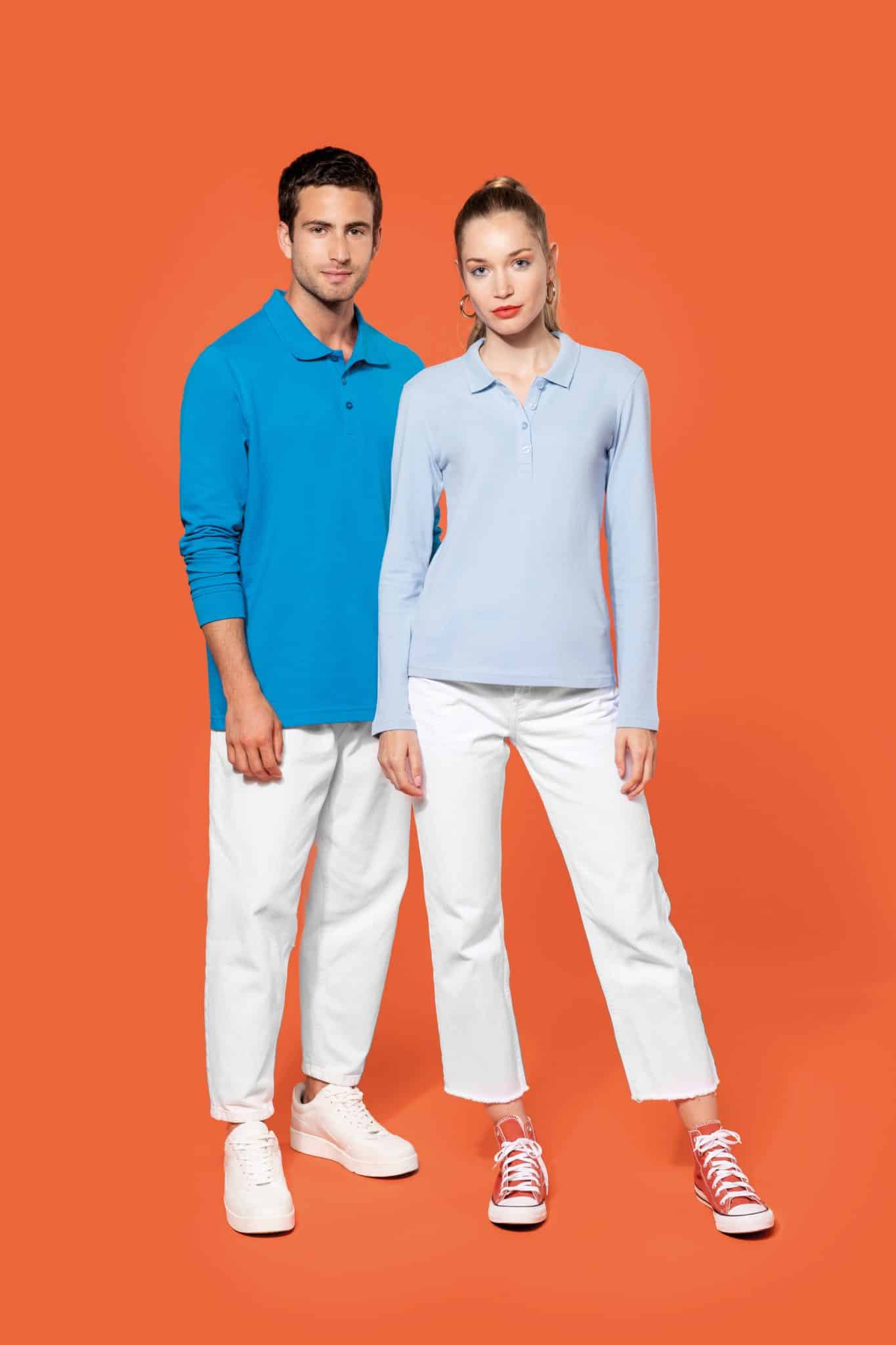Miniature 10 pour Polo piqué manches longues homme