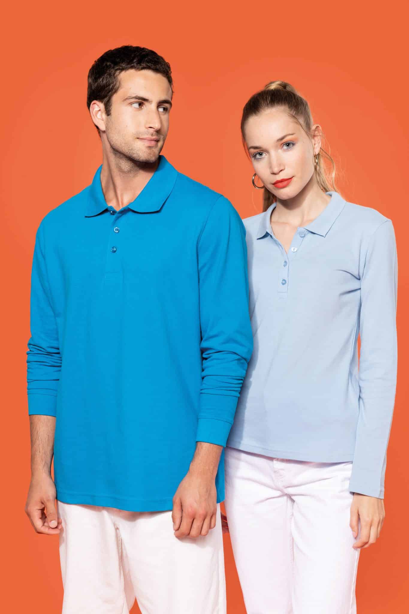 Miniature 9 pour Polo piqué manches longues homme