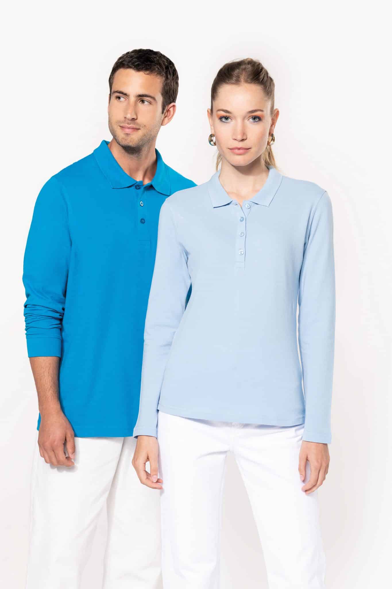 Miniature 4 pour Polo piqué manches longues homme