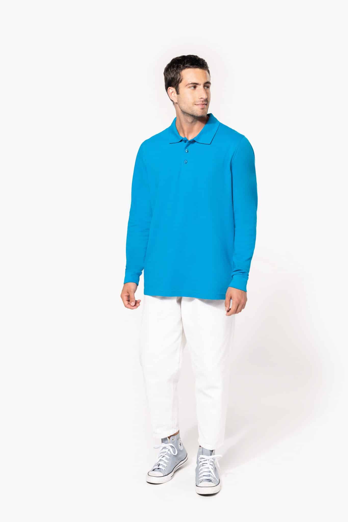 Miniature 3 pour Polo piqué manches longues homme