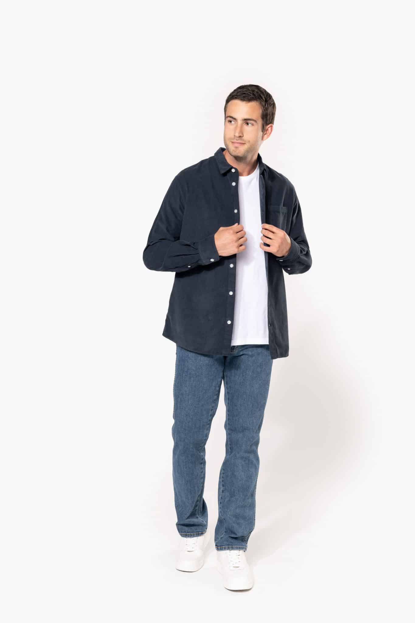 Miniature 4 pour Chemise manches longues en velours homme