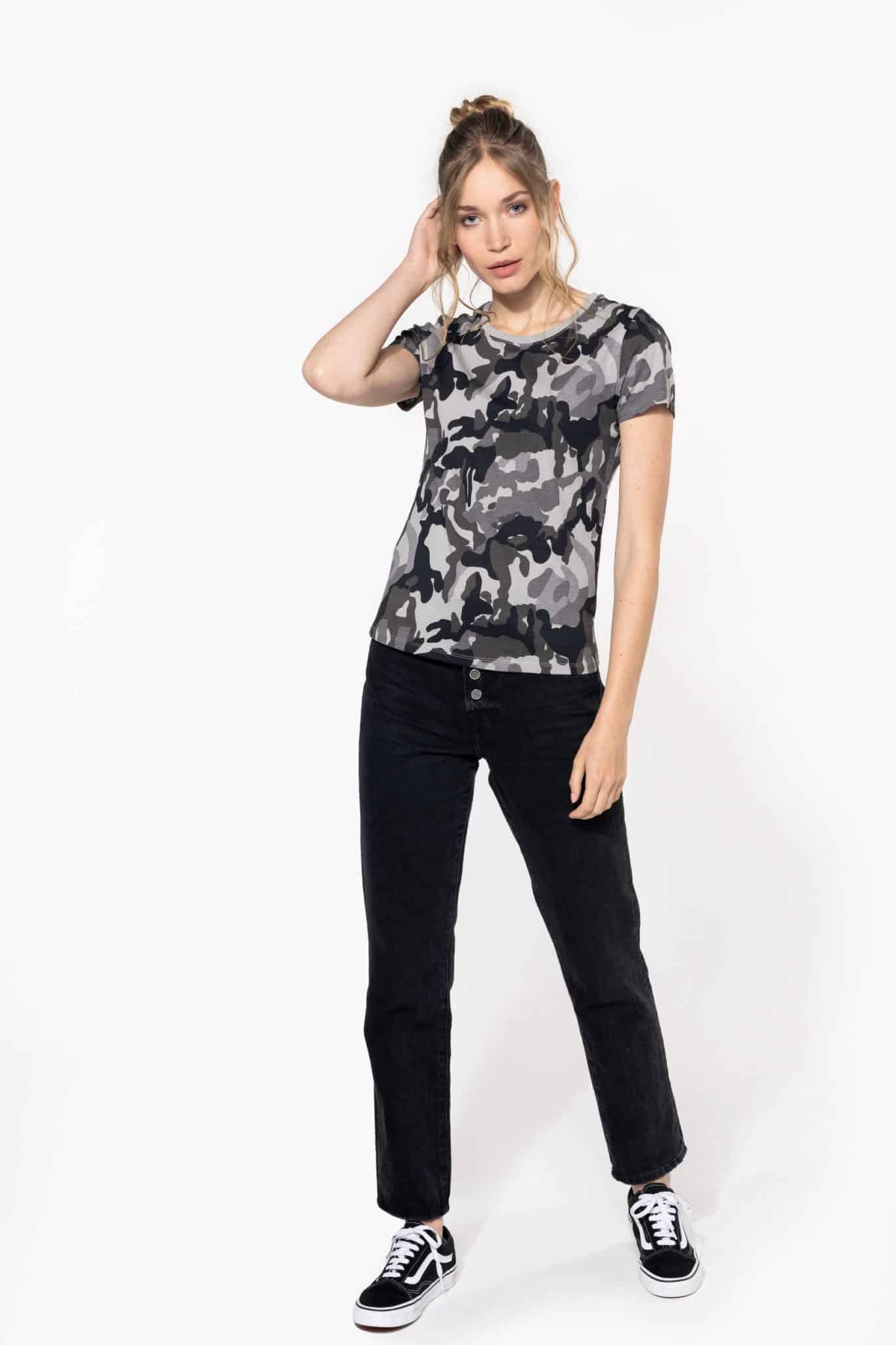 Miniature 3 pour T-shirt camo manches courtes femme