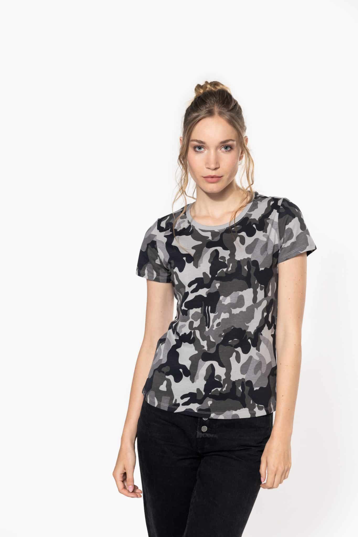 Miniature 1 pour T-shirt camo manches courtes femme