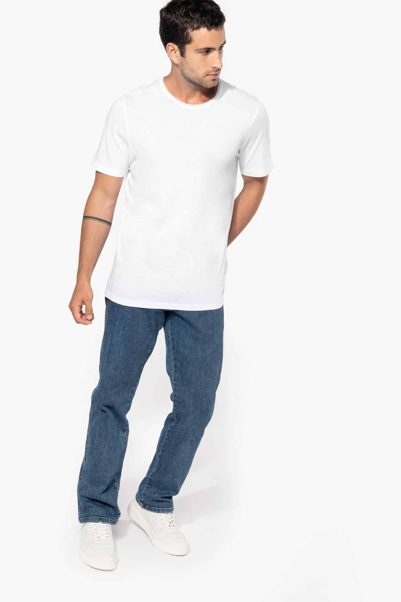 Miniature 3 pour T-shirt Bio col à bords francs manches courtes homme