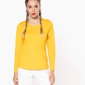 Visuel T-shirt col rond manches longues femme