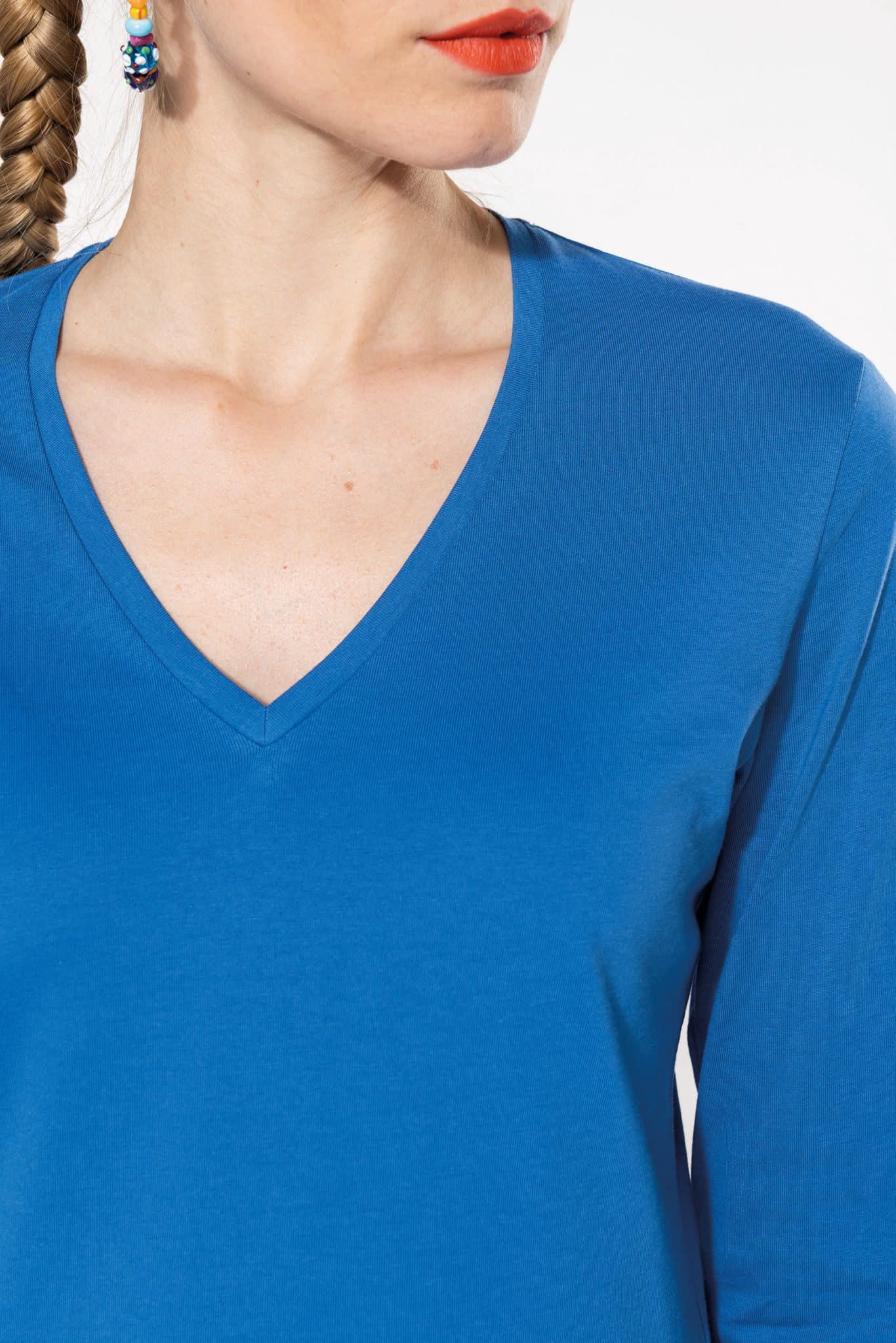 Miniature 6 pour T-shirt col V manches longues femme