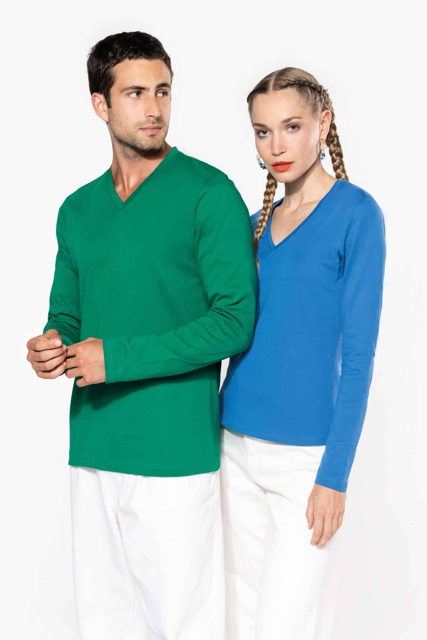 Miniature 4 pour T-shirt col V manches longues