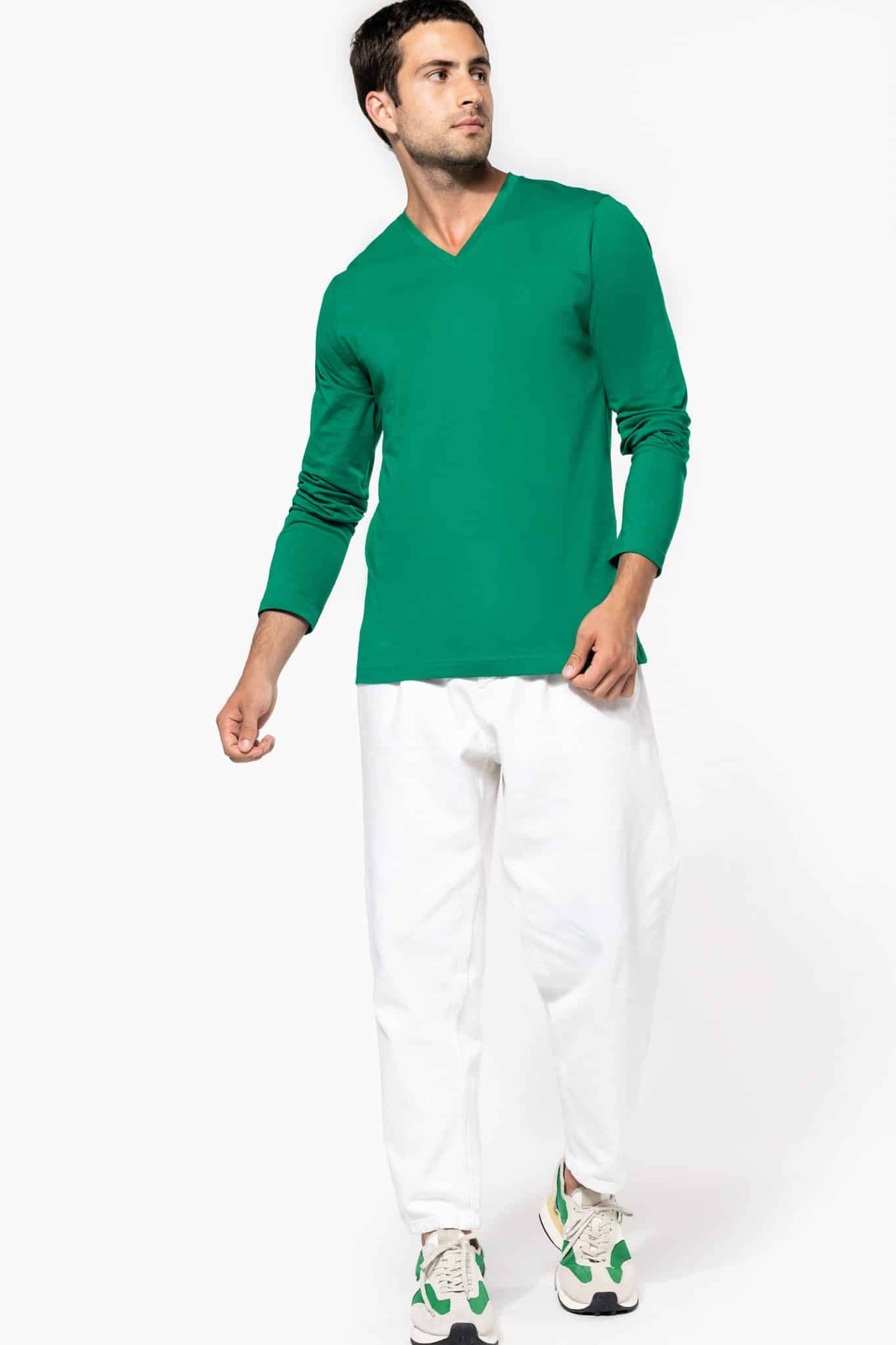 Miniature 3 pour T-shirt col V manches longues