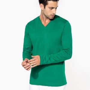 Visuel T-shirt col V manches longues