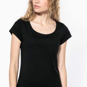 Visuel T-shirt col bateau manches courtes femme
