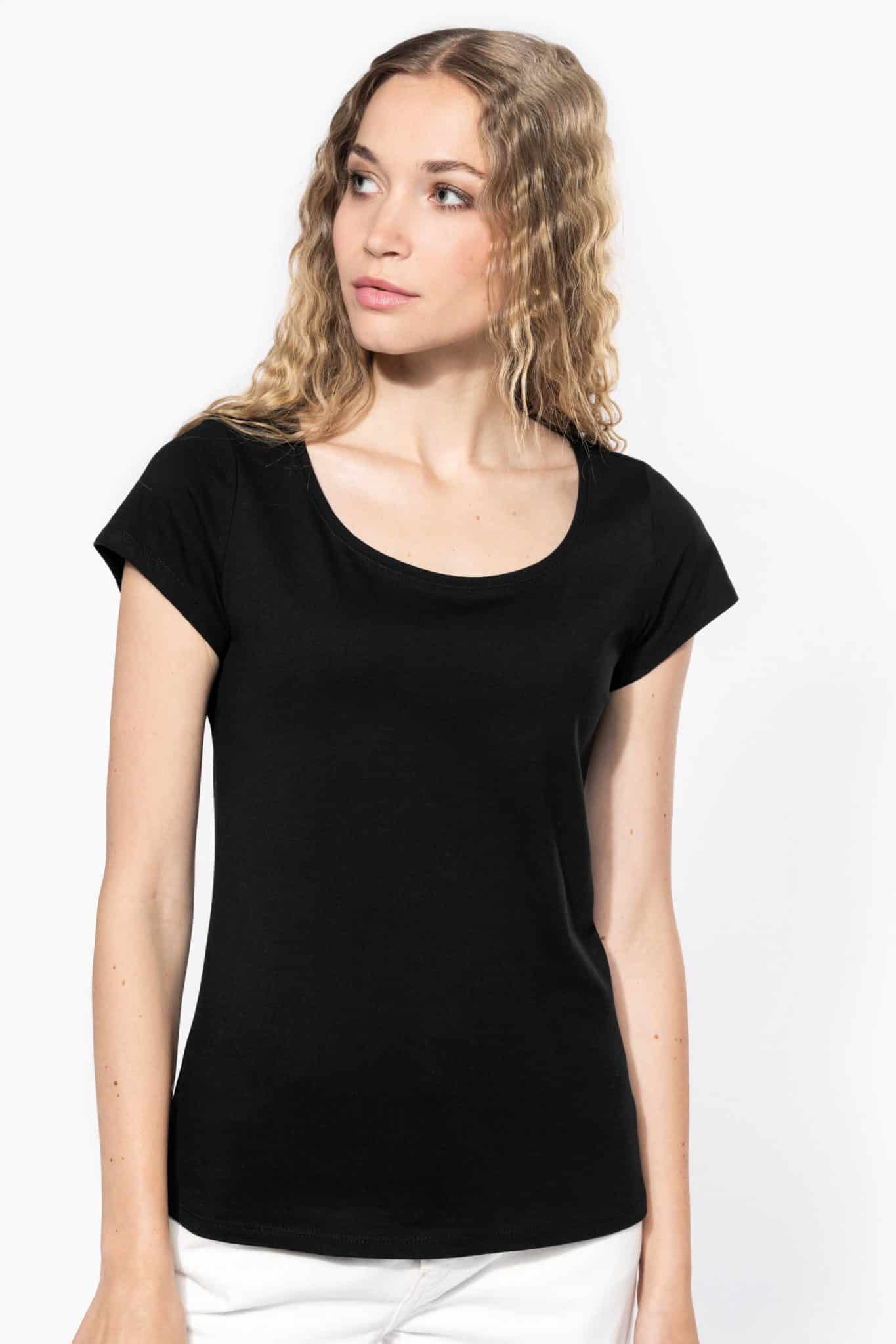 Miniature 1 pour T-shirt col bateau manches courtes femme