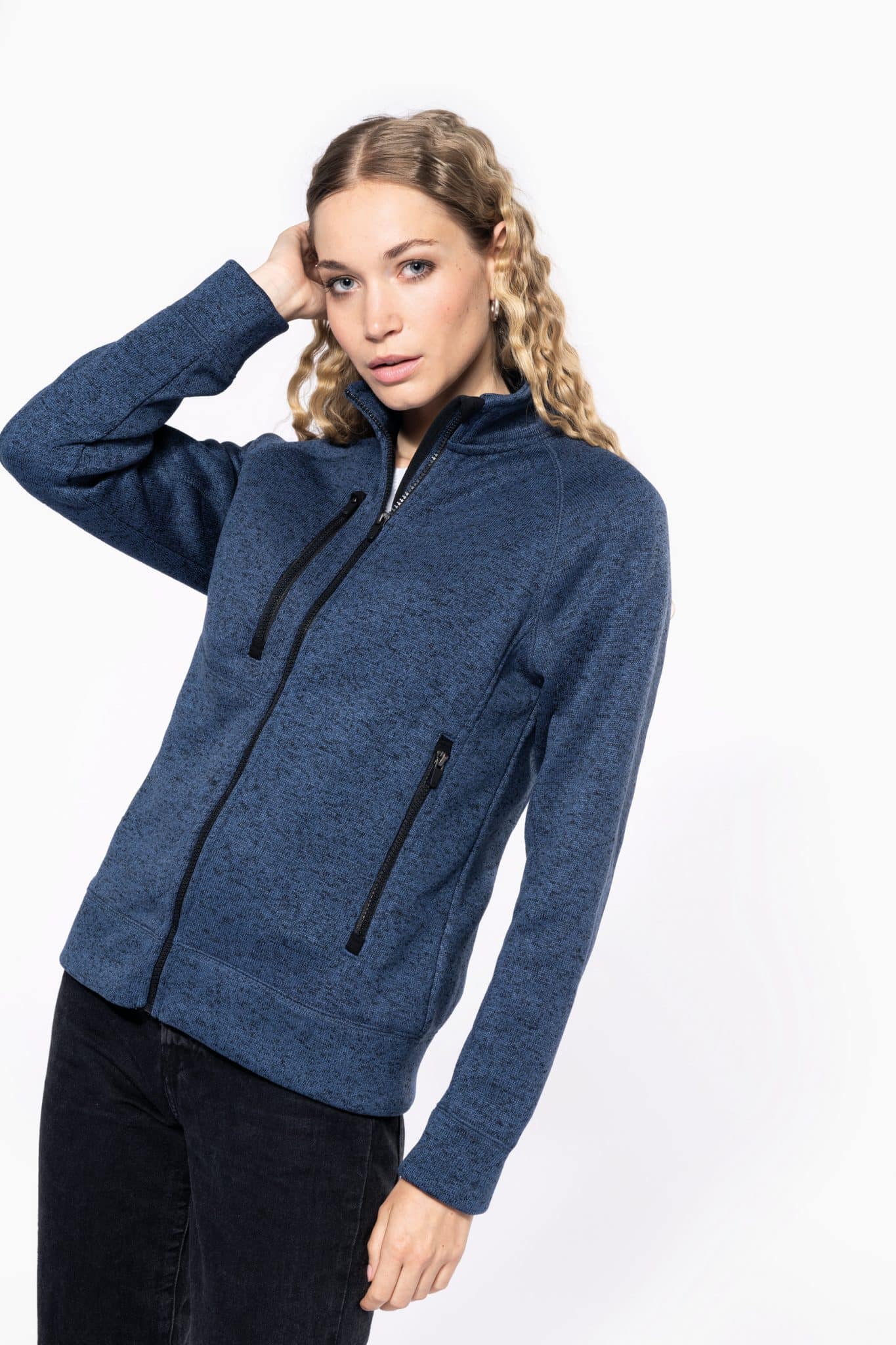 Miniature 1 pour Veste zippée chinée femme