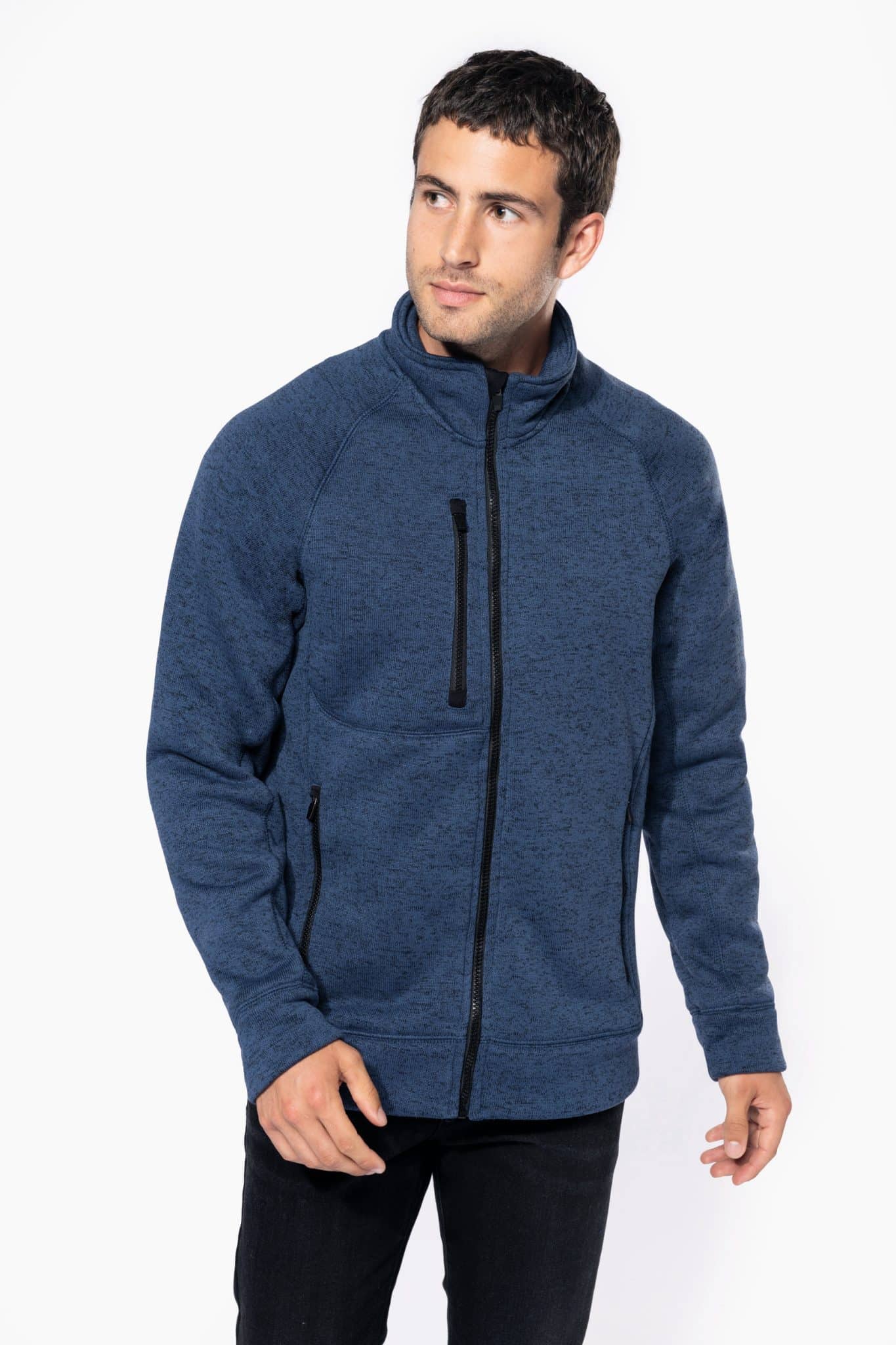 Miniature 1 pour Veste zippée chinée homme