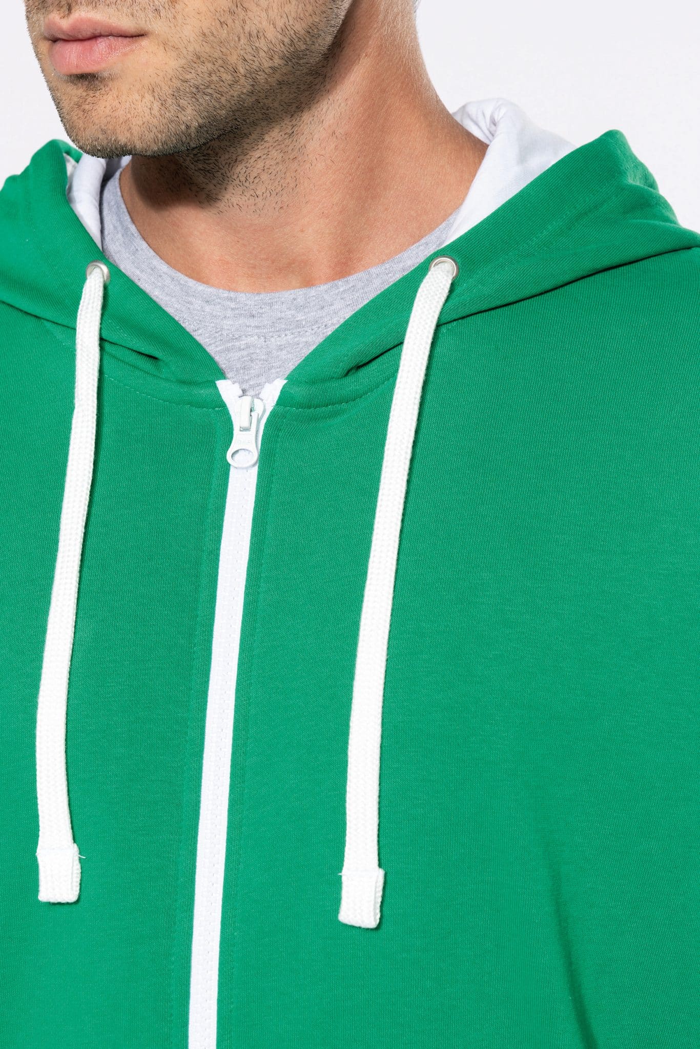 Miniature 6 pour Sweat-shirt zippé capuche contrastée