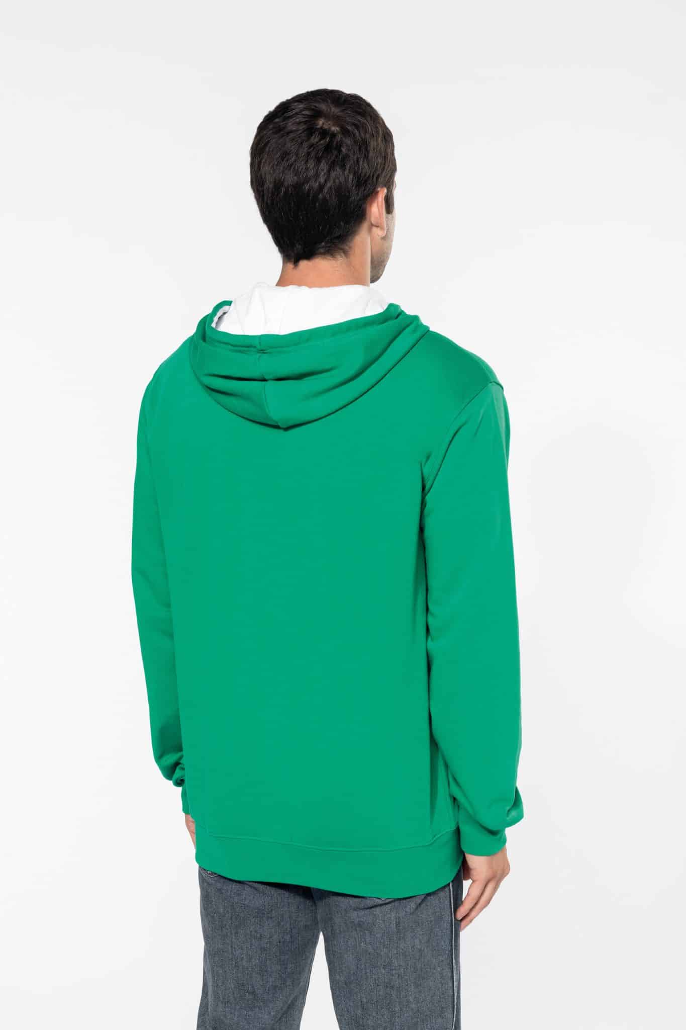 Miniature 2 pour Sweat-shirt zippé capuche contrastée