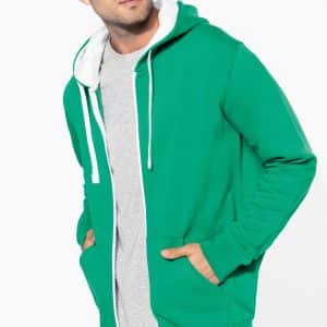 Visuel Sweat-shirt zippé capuche contrastée