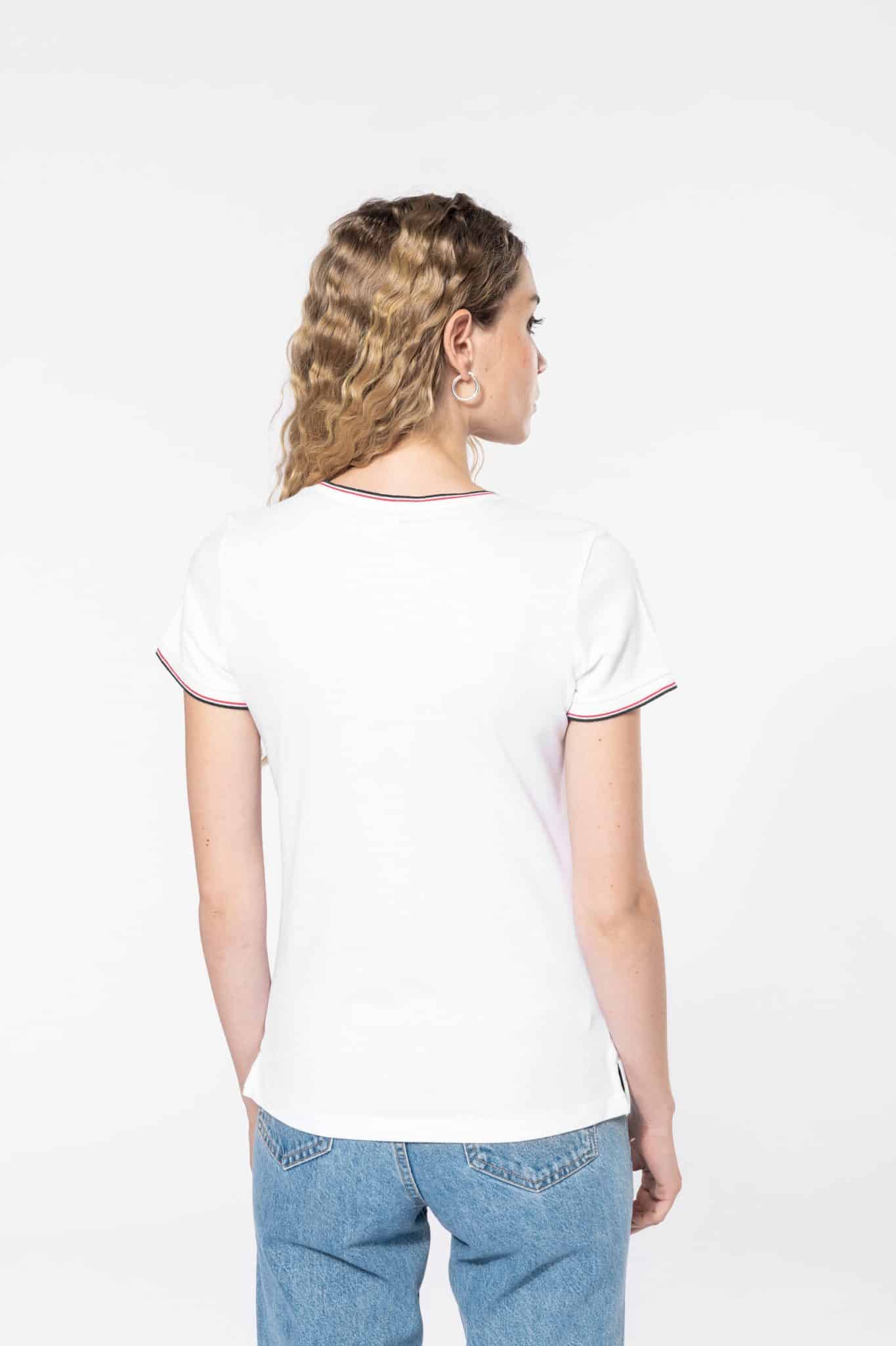 Miniature 2 pour T-shirt maille piquée col V femme