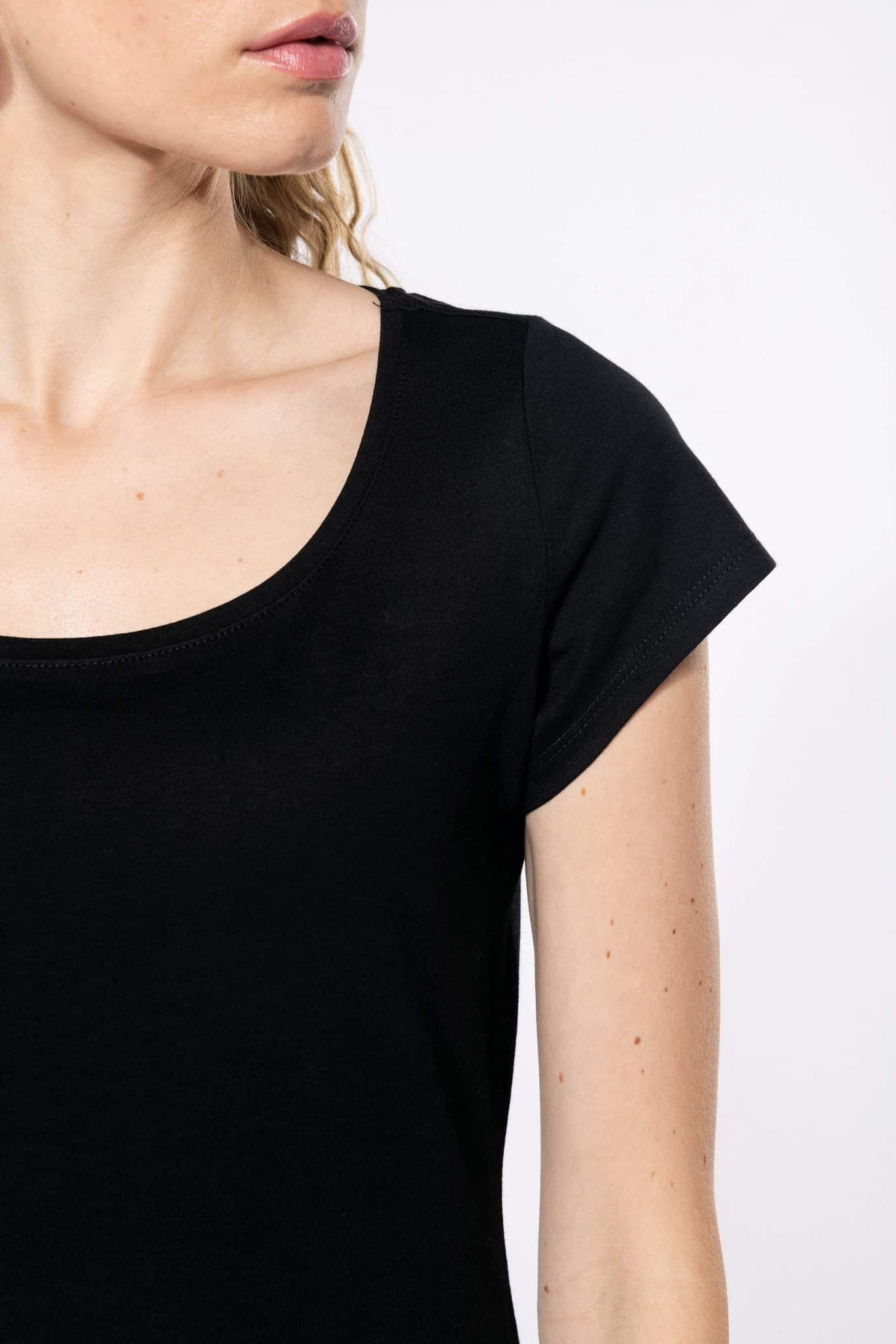 Miniature 5 pour T-shirt col bateau manches courtes femme