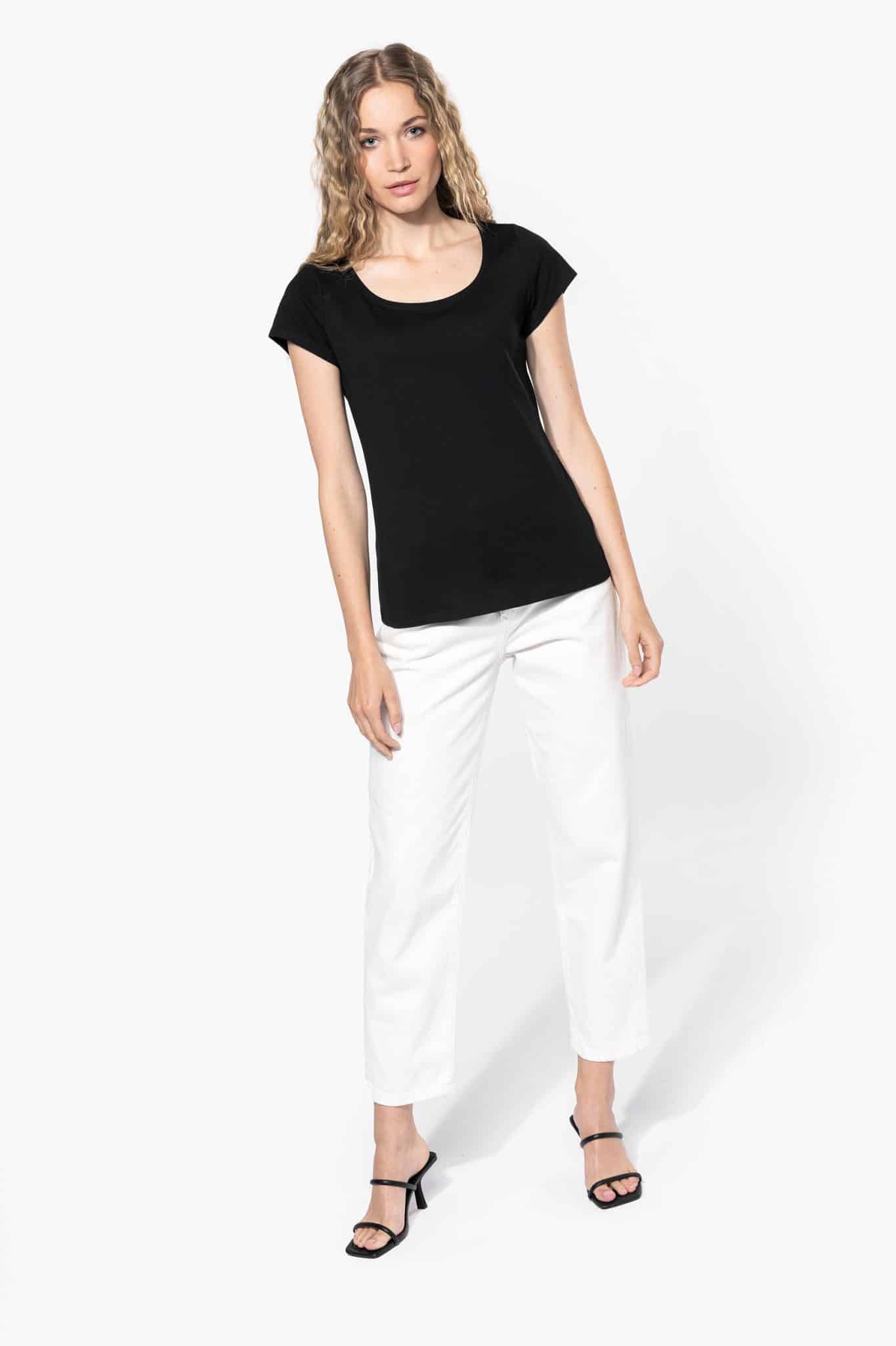 Miniature 4 pour T-shirt col bateau manches courtes femme