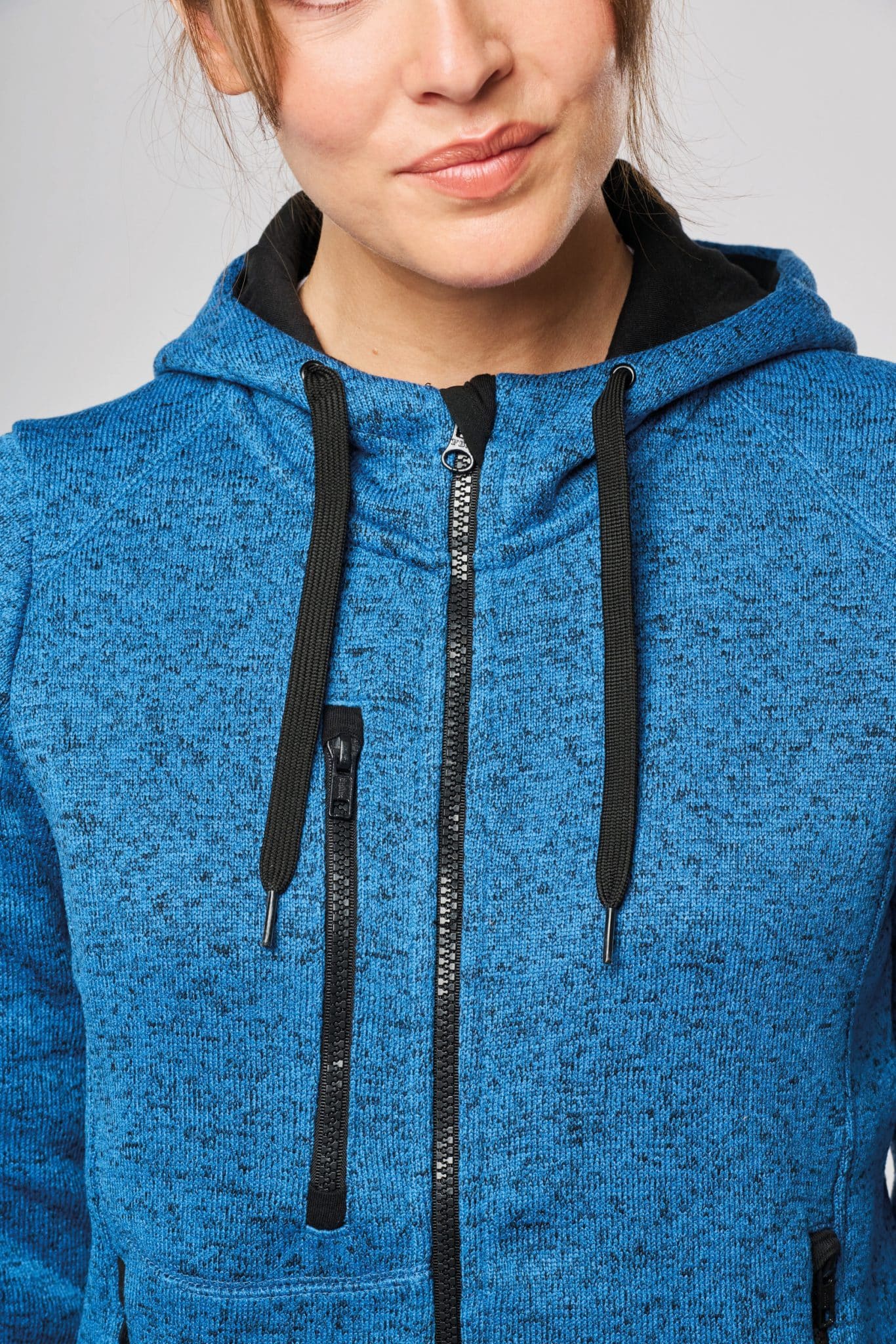 Miniature 6 pour Veste à capuche chinée femme