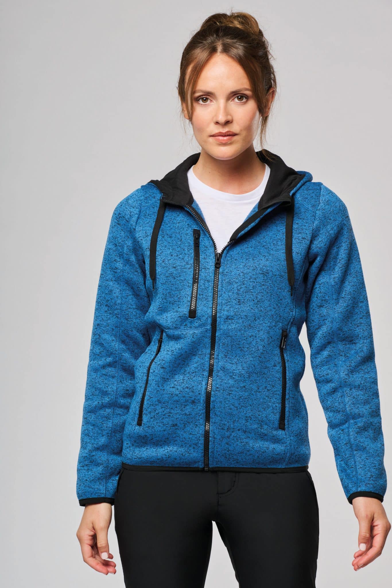 Miniature 1 pour Veste à capuche chinée femme