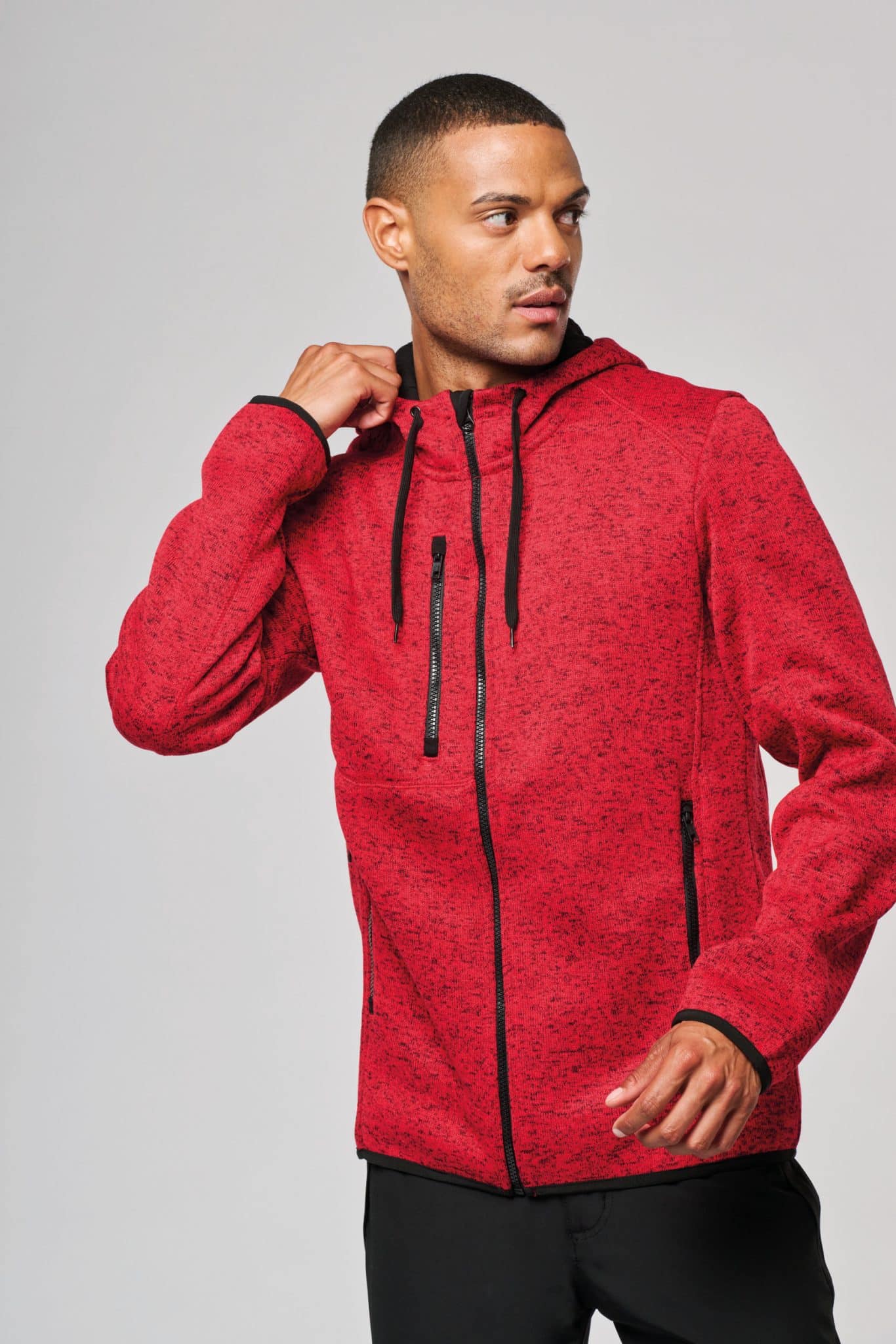 Miniature 1 pour Veste à capuche chinée homme