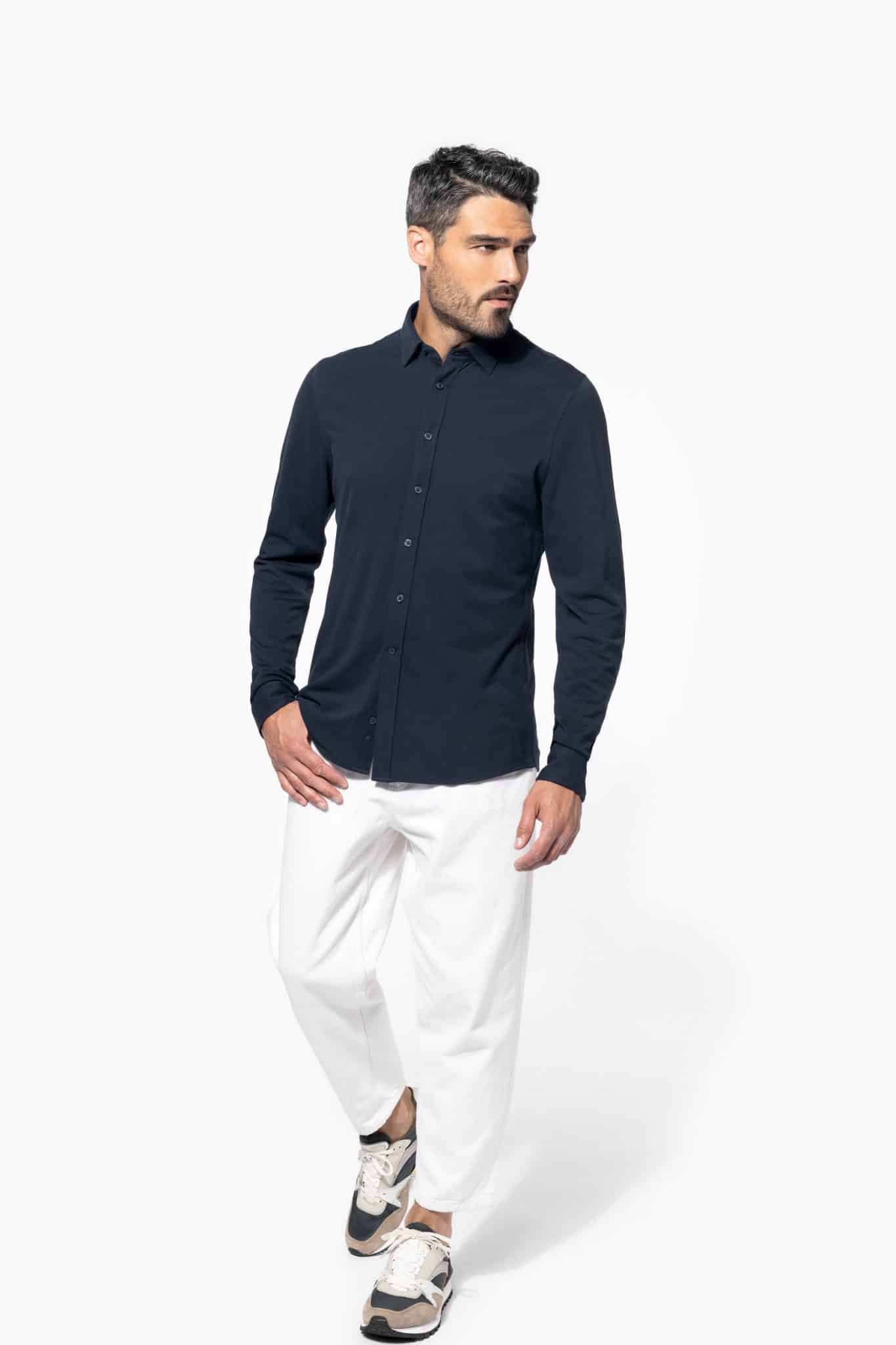 Miniature 4 pour Chemise maille piquée manches longues