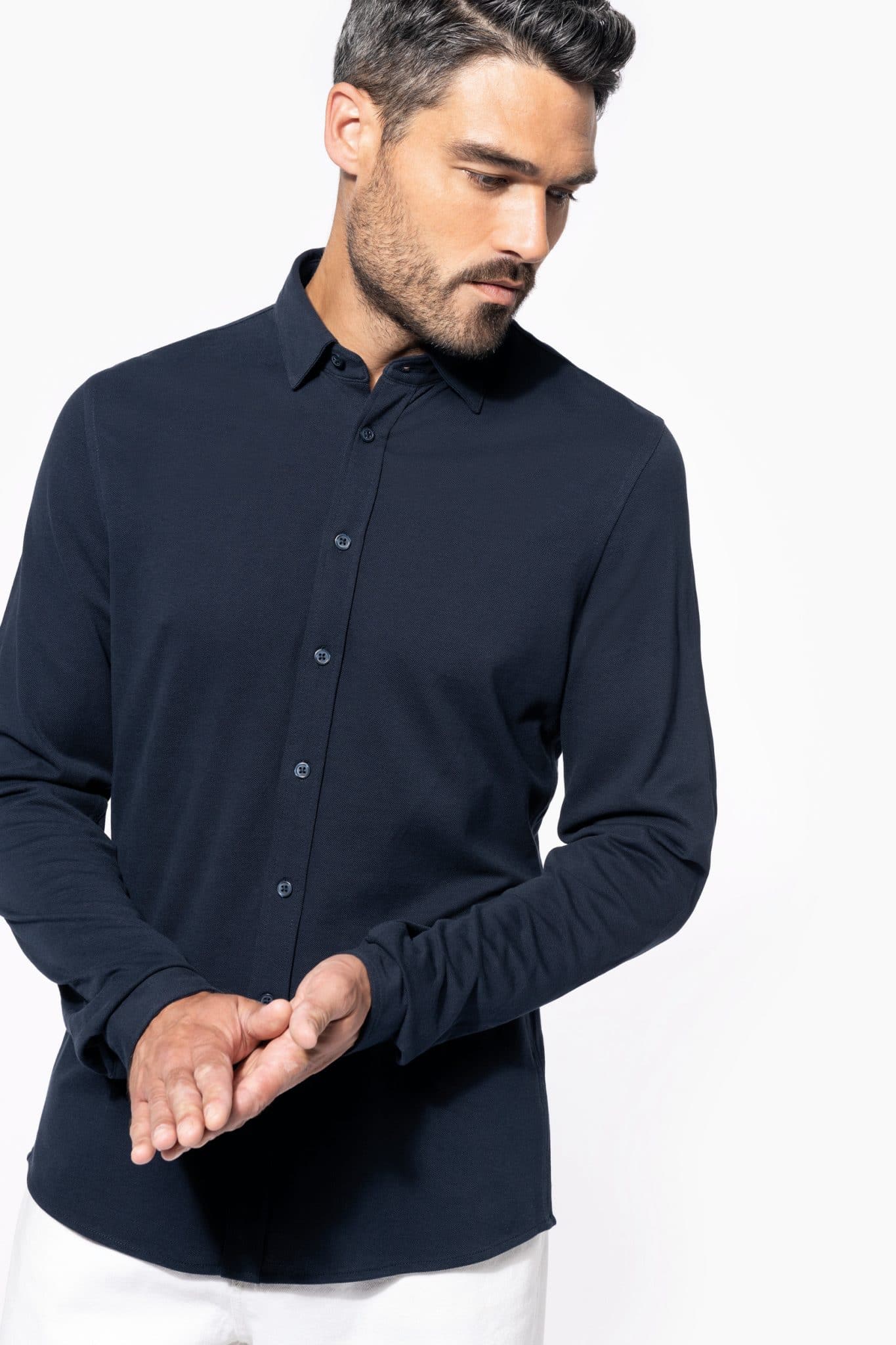 Miniature 1 pour Chemise maille piquée manches longues