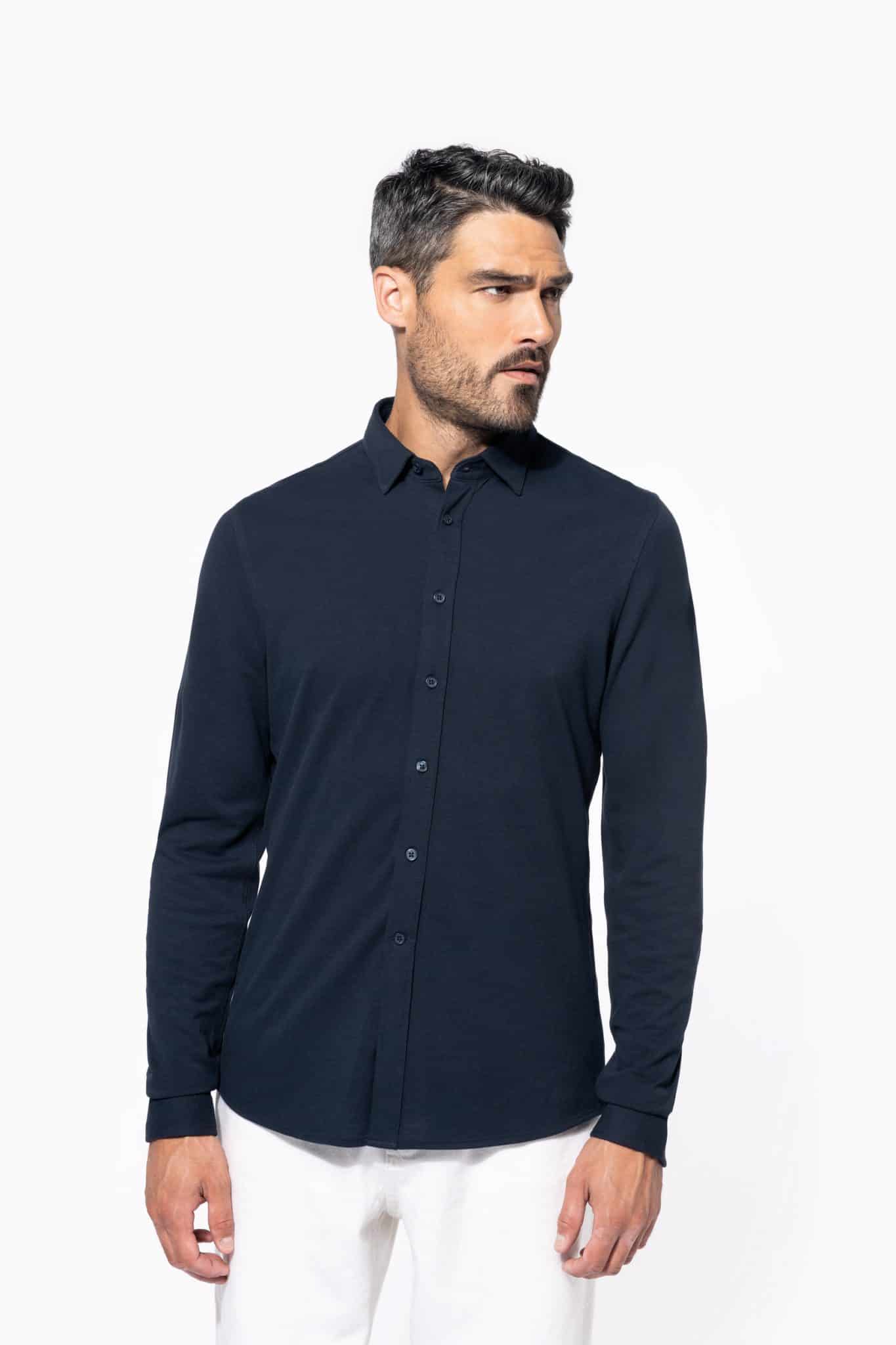 Miniature 3 pour Chemise maille piquée manches longues