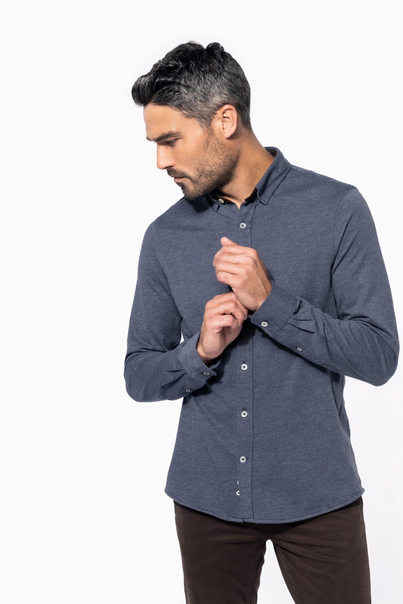 Miniature 3 pour Chemise jacquard manches longues