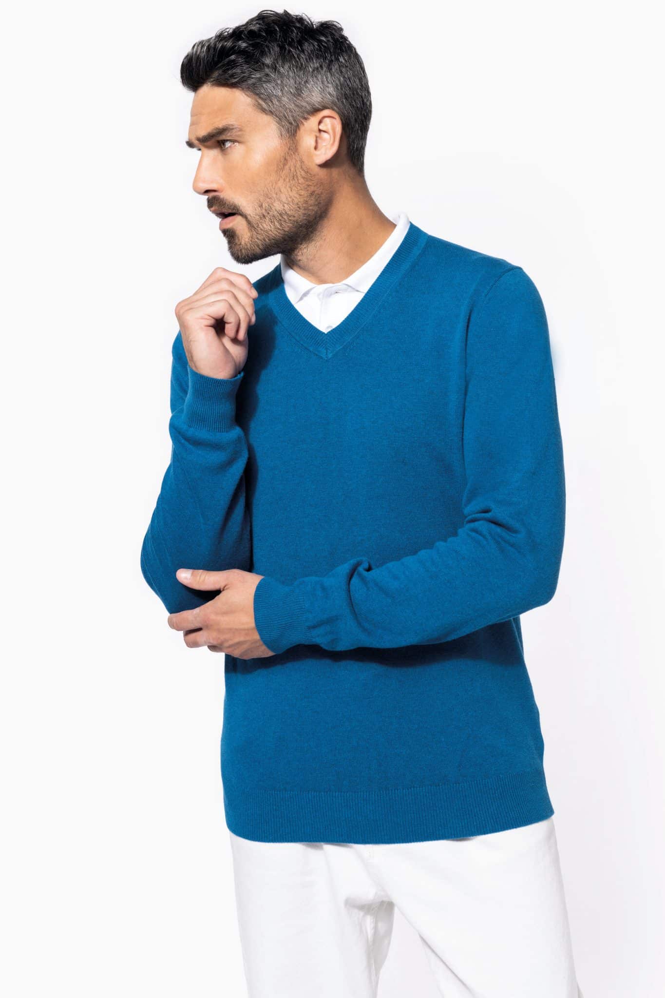 Miniature 3 pour Pullover premium col V