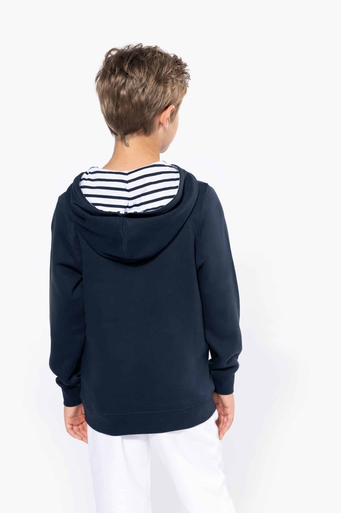 Miniature 3 pour Sweat-shirt à capuche contrastée à motifs enfant unisexe