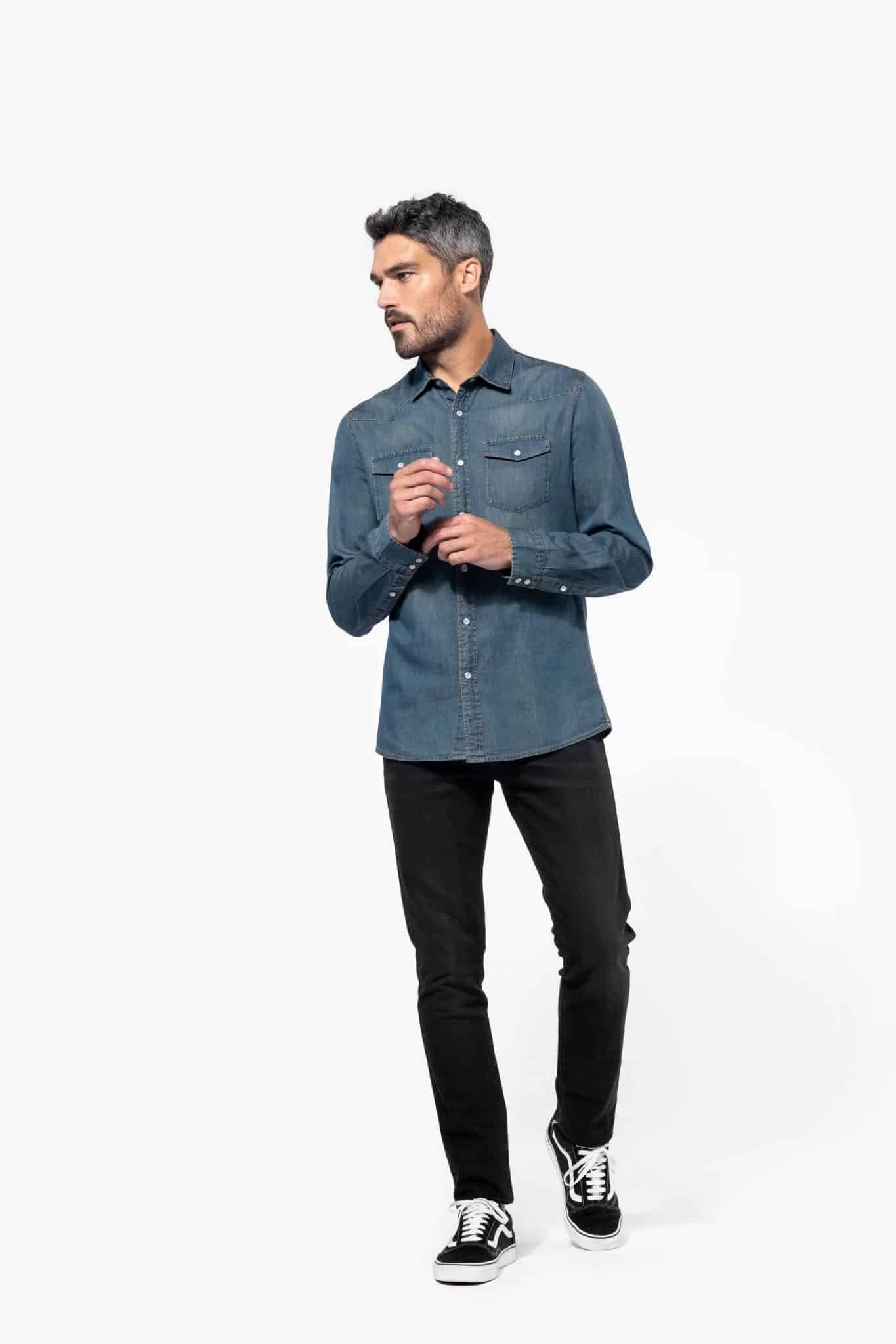 Miniature 3 pour Chemise denim manches longues