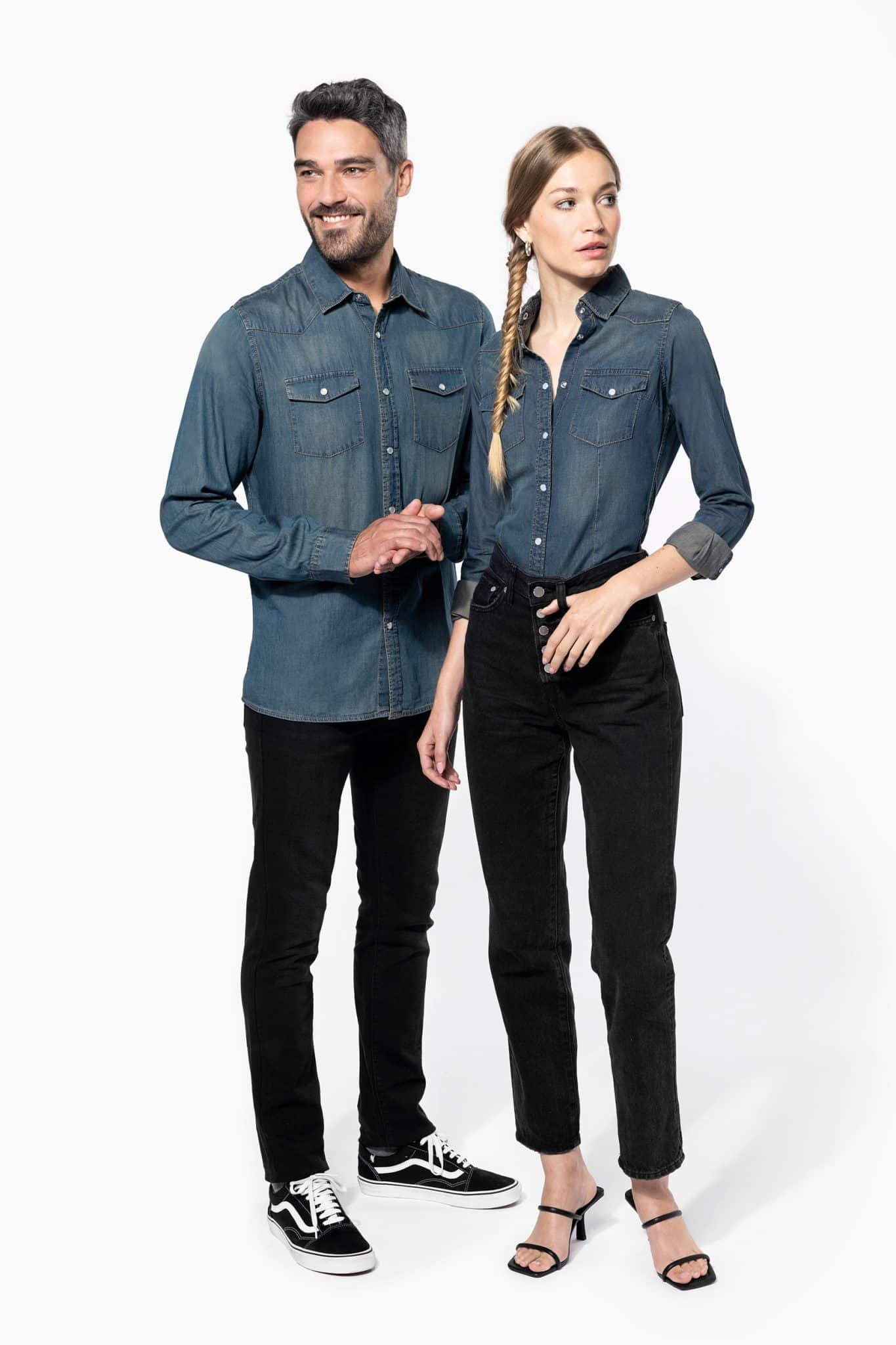 Miniature 5 pour Chemise denim manches longues femme