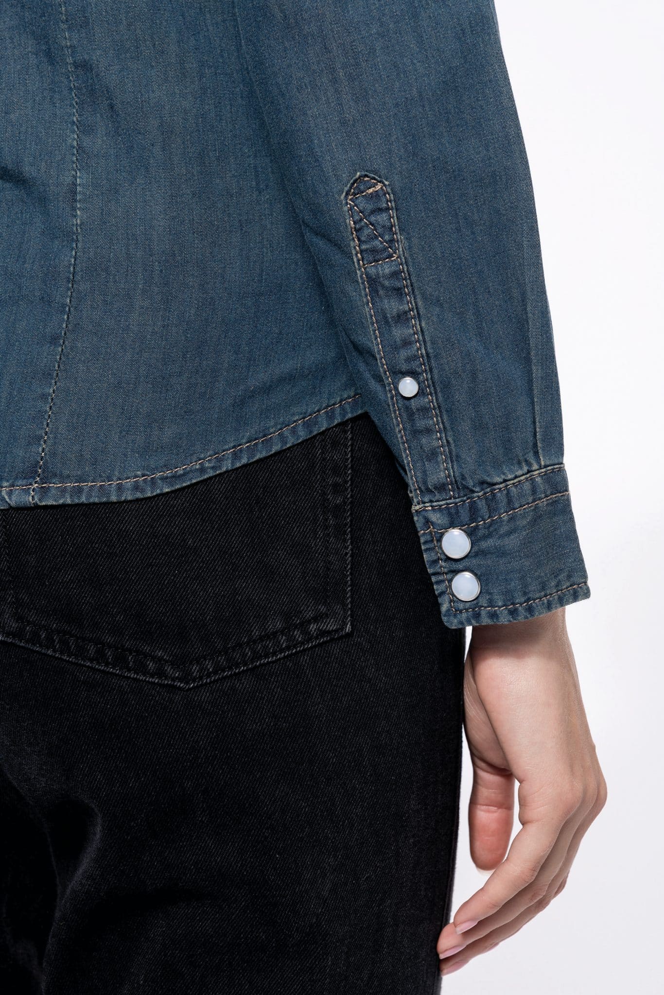Miniature 8 pour Chemise denim manches longues femme