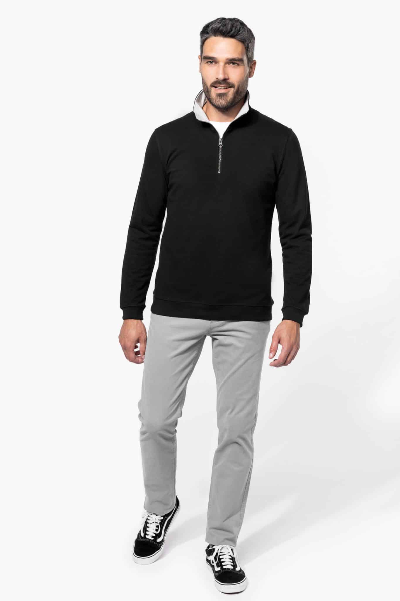 Miniature 4 pour Trucker > sweat-shirt piqué col zippé homme