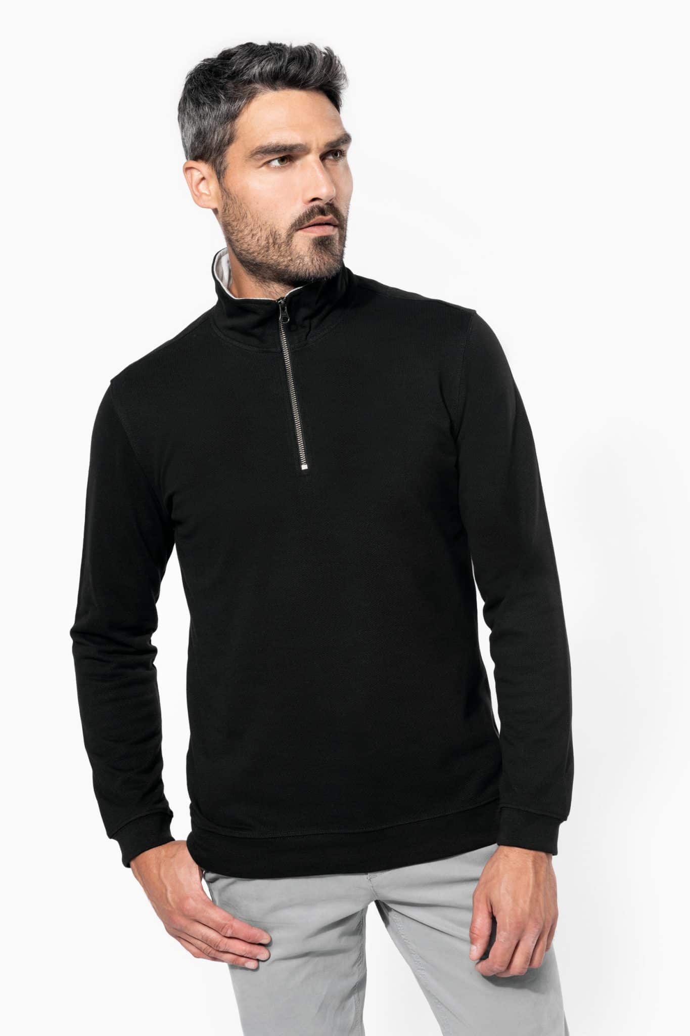 Miniature 3 pour Trucker > sweat-shirt piqué col zippé homme