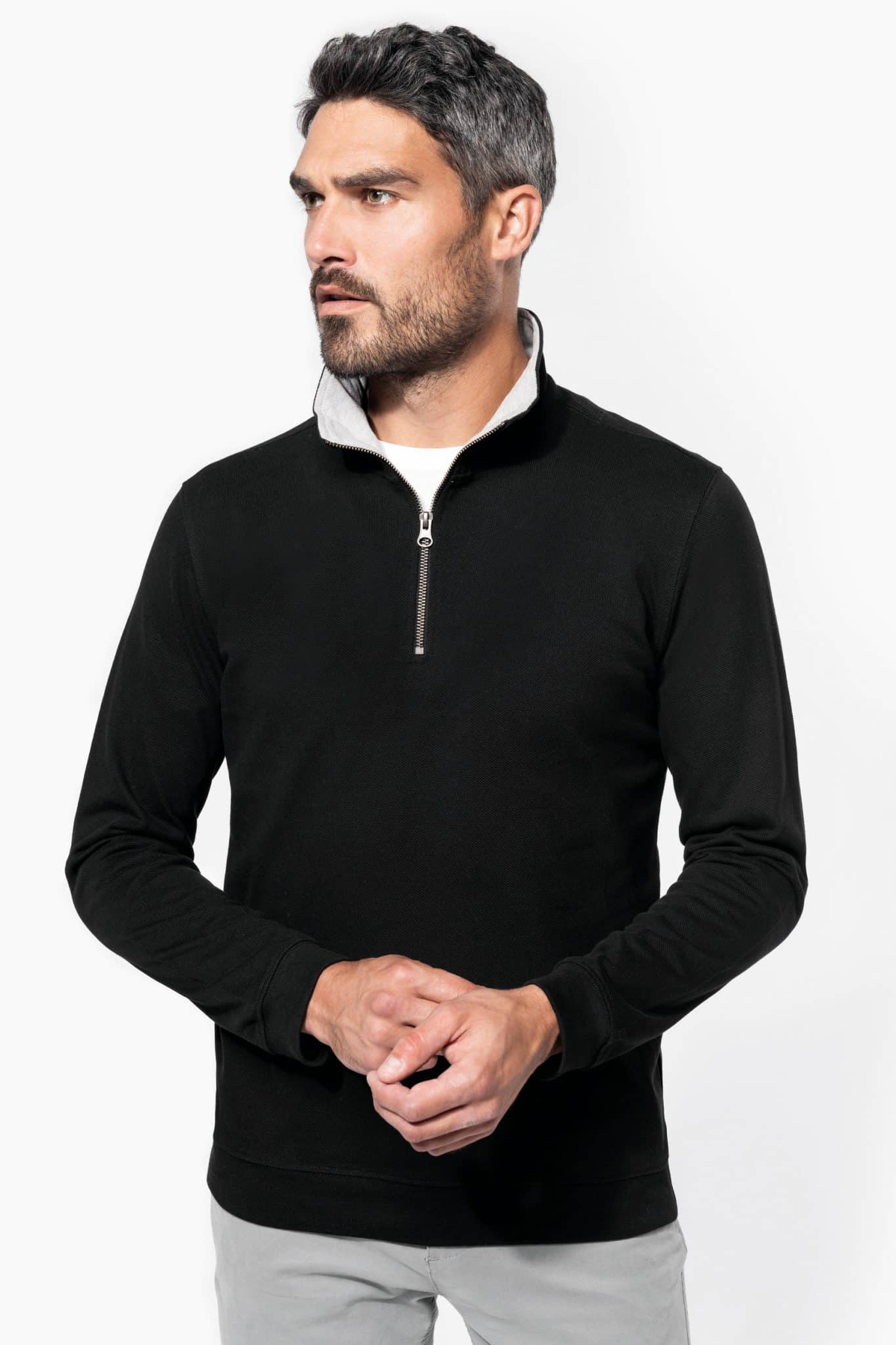 Miniature 1 pour Trucker > sweat-shirt piqué col zippé homme