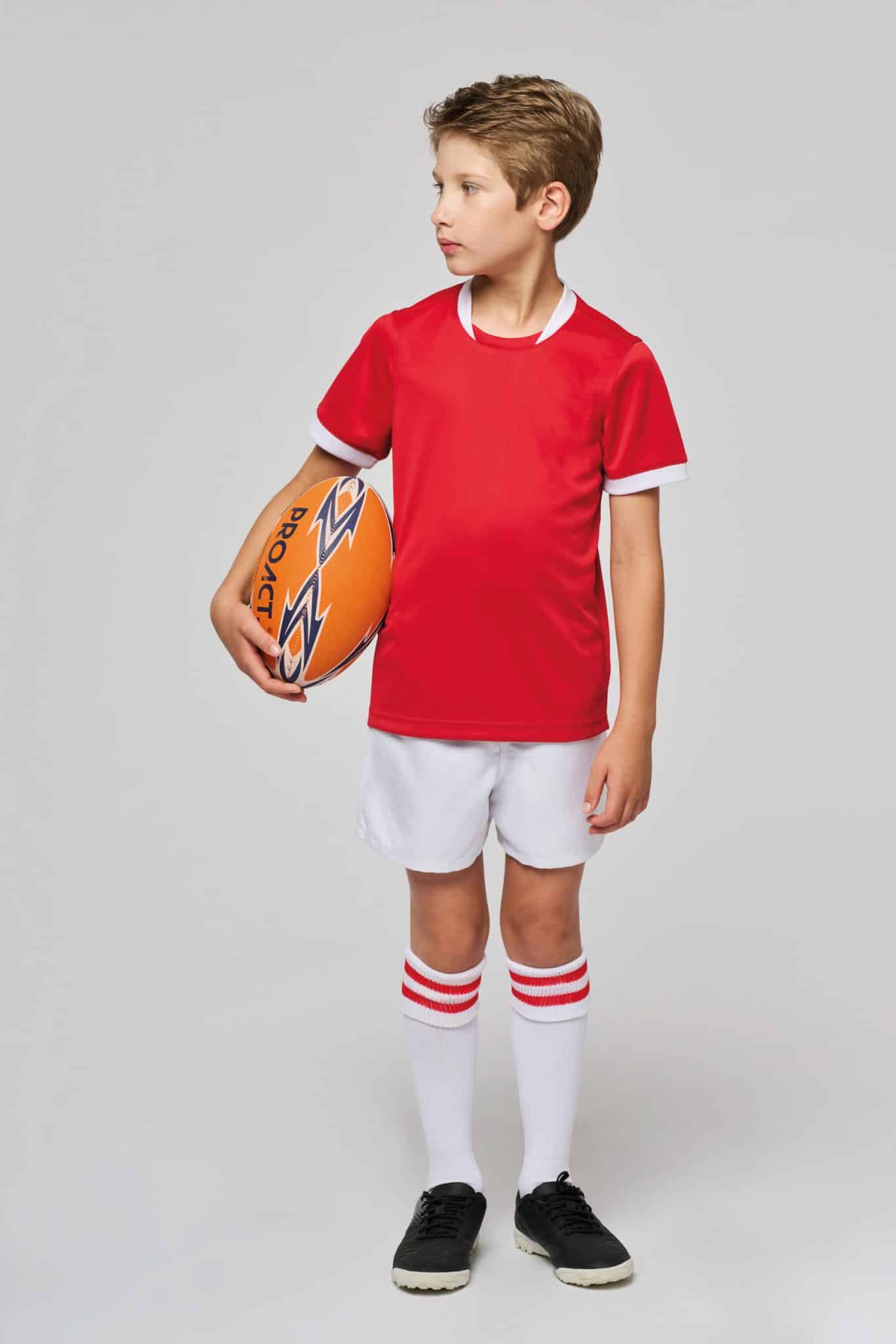 Miniature 4 pour Maillot de rugby manches courtes enfant
