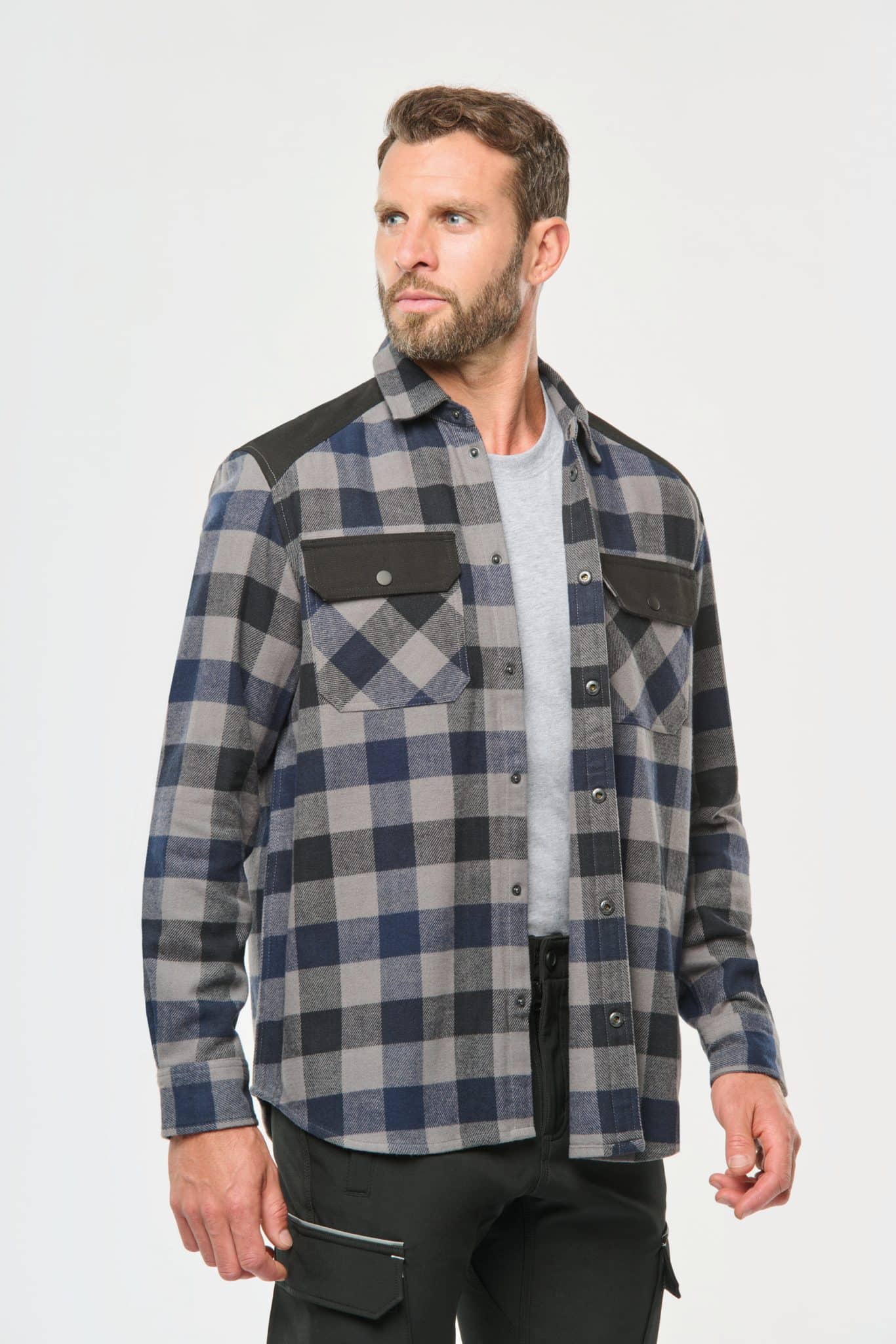 Miniature 1 pour Chemise à carreaux avec poches homme