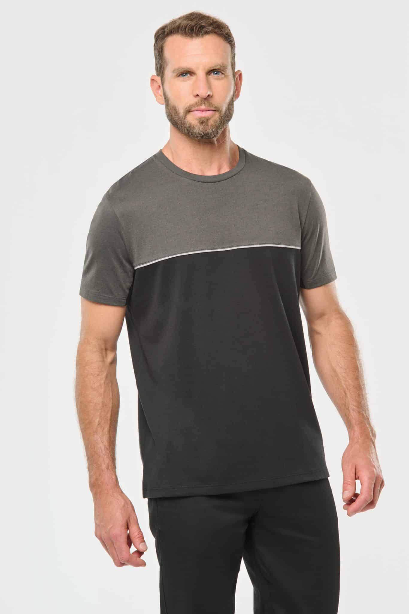 Miniature 2 pour T-shirt bicolore écoresponsable manches courtes unisexe
