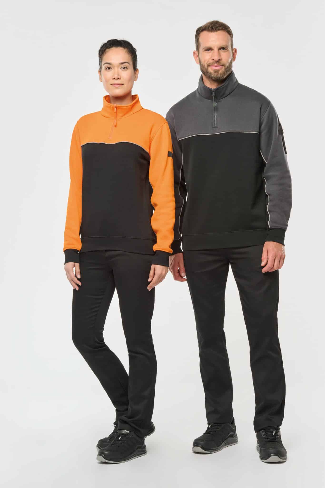 Miniature 1 pour Sweat-shirt écoresponsable col zippé unisexe