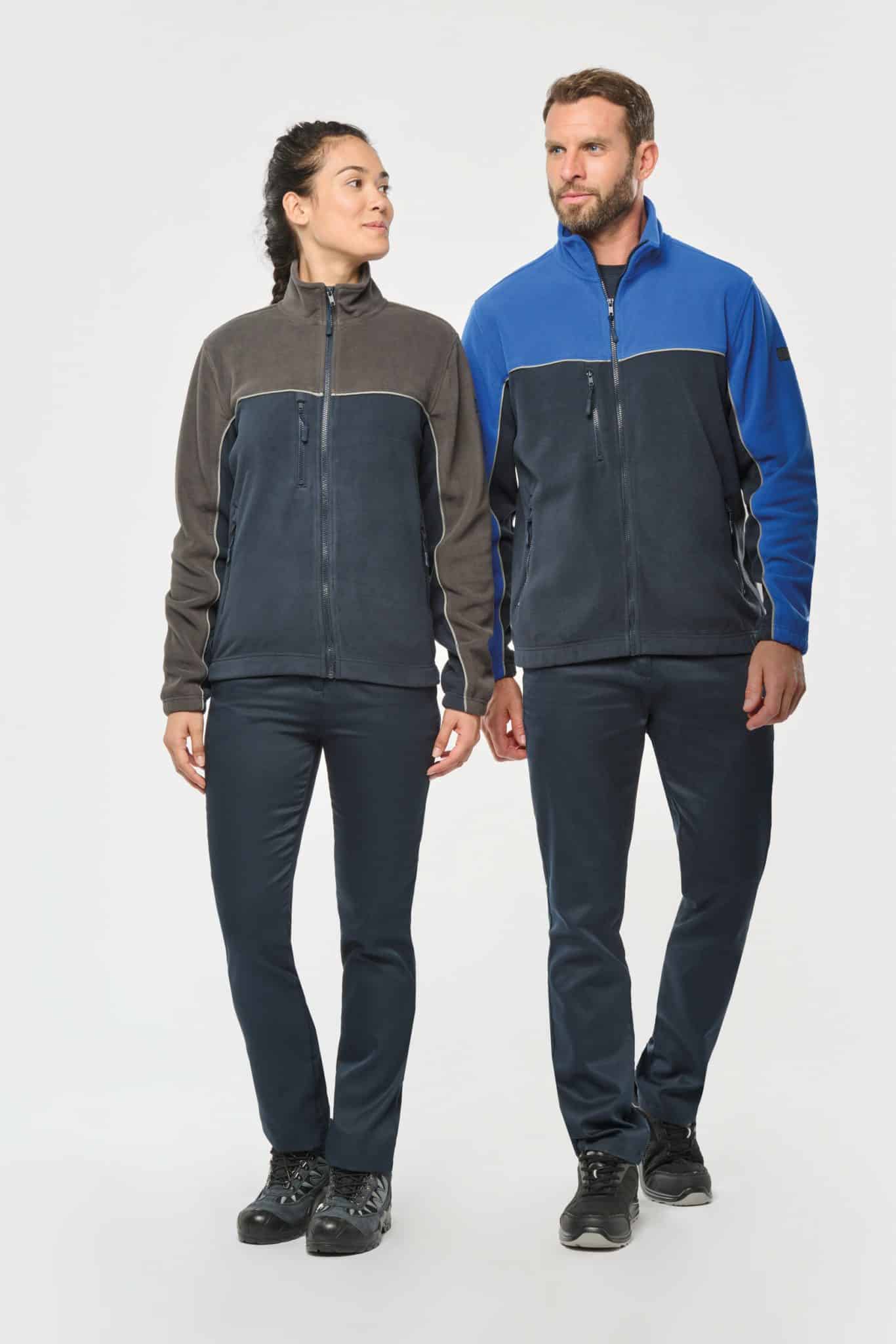 Miniature 1 pour Veste micropolaire bicolore écoresponsable unisexe