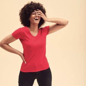 Visuel T-shirt femme col v Valueweight (61-398-0)